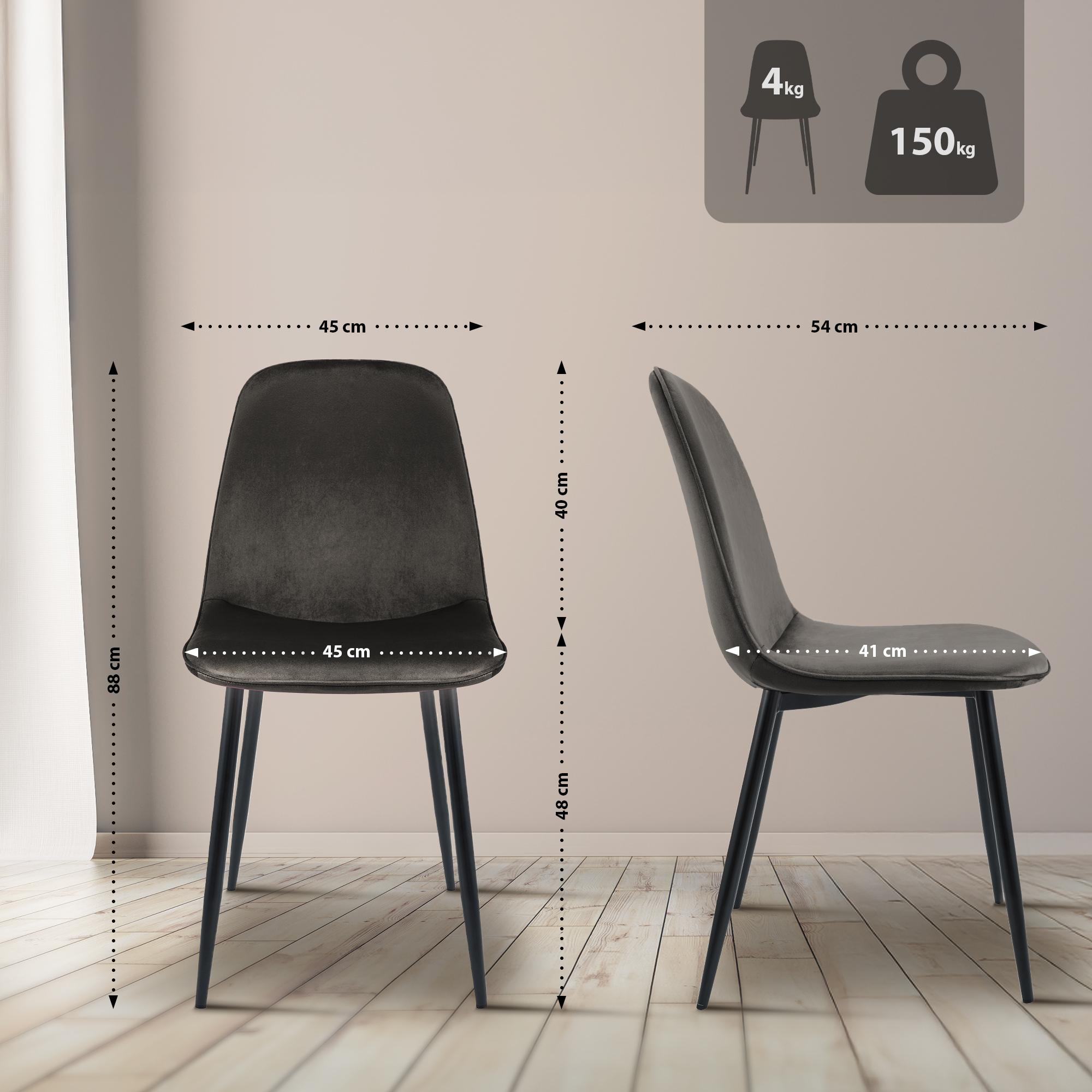 Ensemble de 4 chaises de salle à manger Maryam