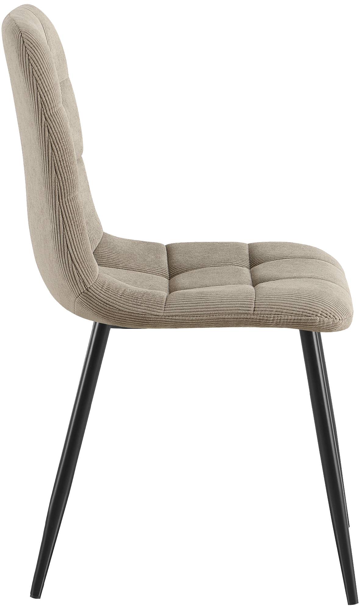 Lot de 2 chaises de salle a manger Antibes en velours cotele