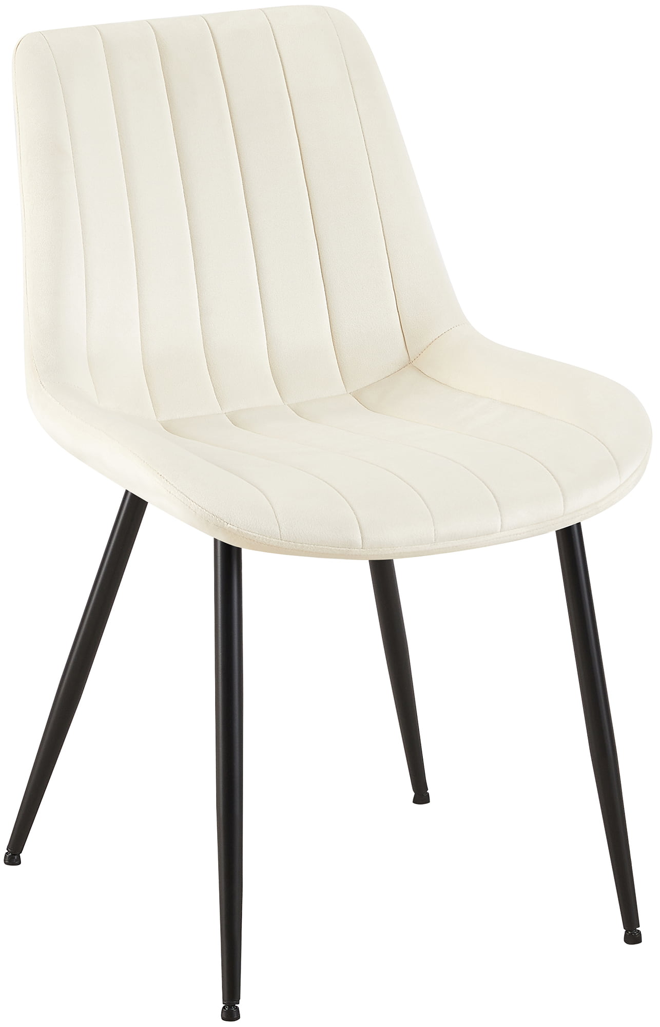 Chaise de salle à manger Rahden en Velours avec Piètement en métal noir