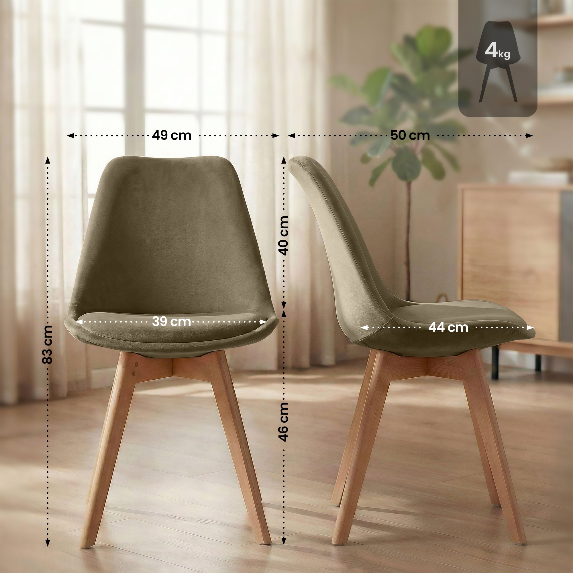 Chaise de salle à manger Linares : design élégant et confortable pour vos repas en famille ou entre amis