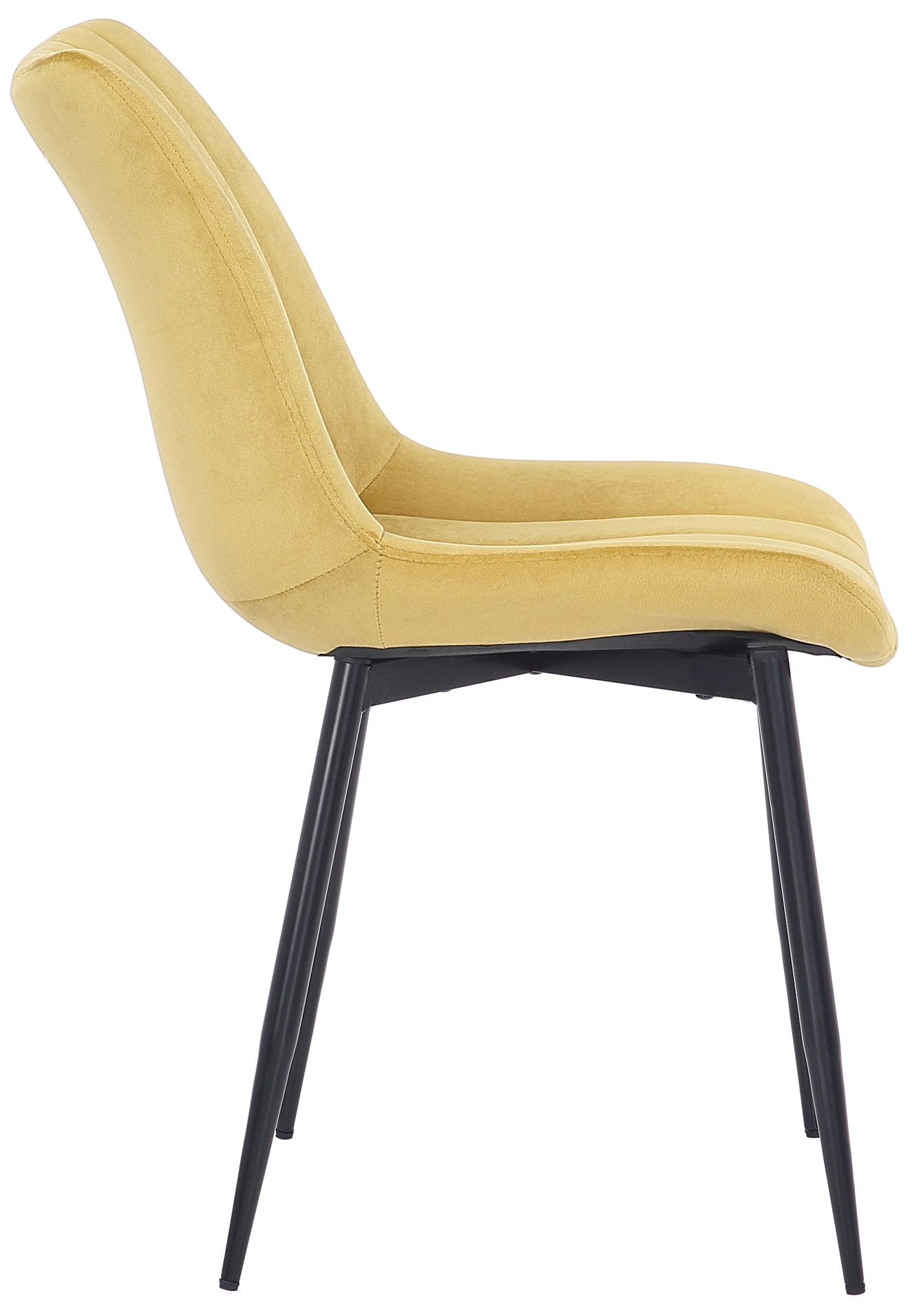 Chaise de salle à manger Rahden en Velours avec Piètement en métal noir
