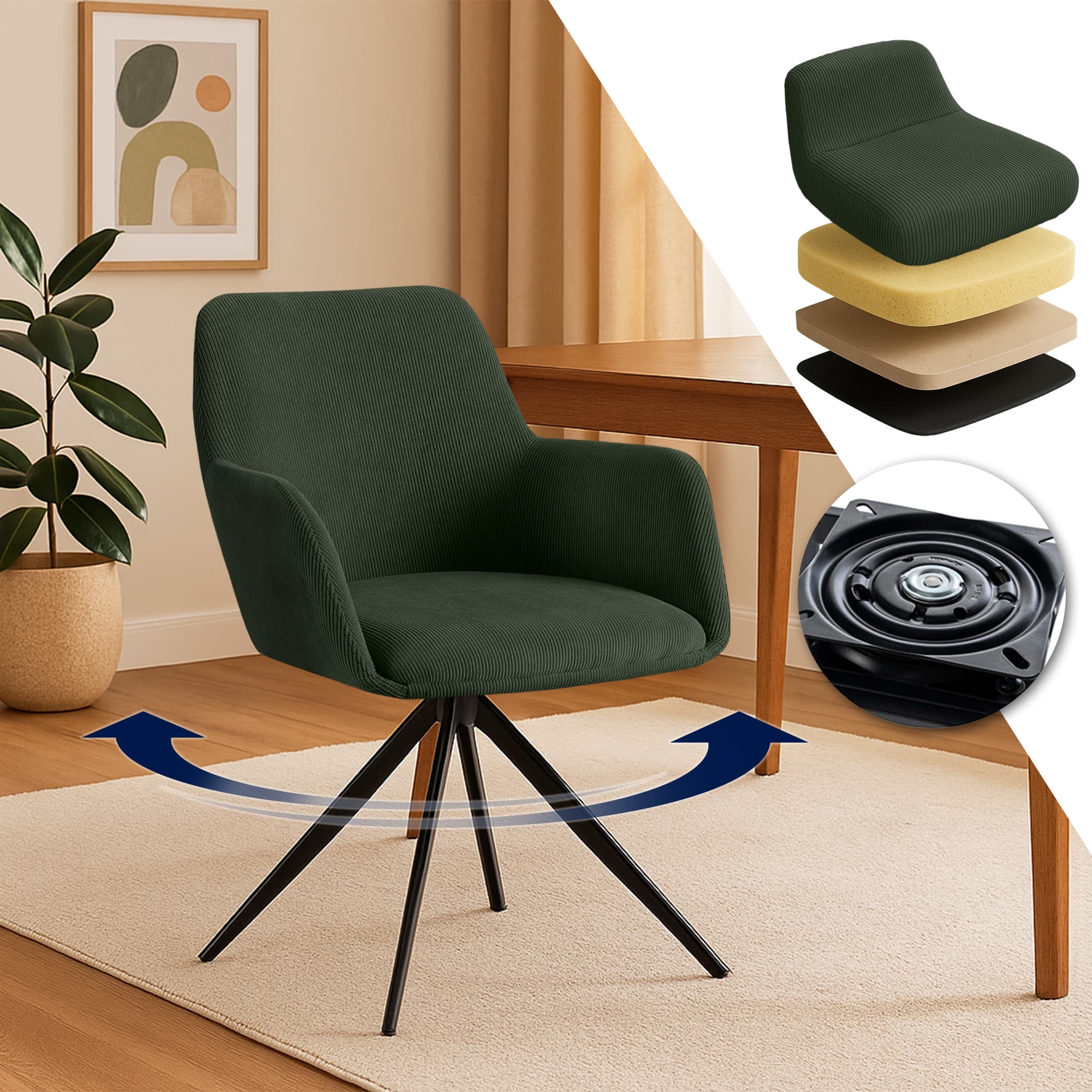 Chaise de salle à manger Olema Cord