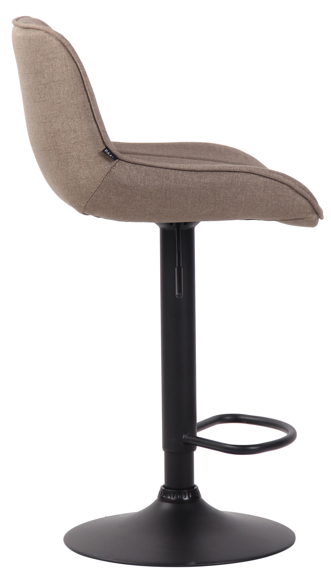 Tabouret de bar Lentini en Tissu avec Piètement trompette en Métal