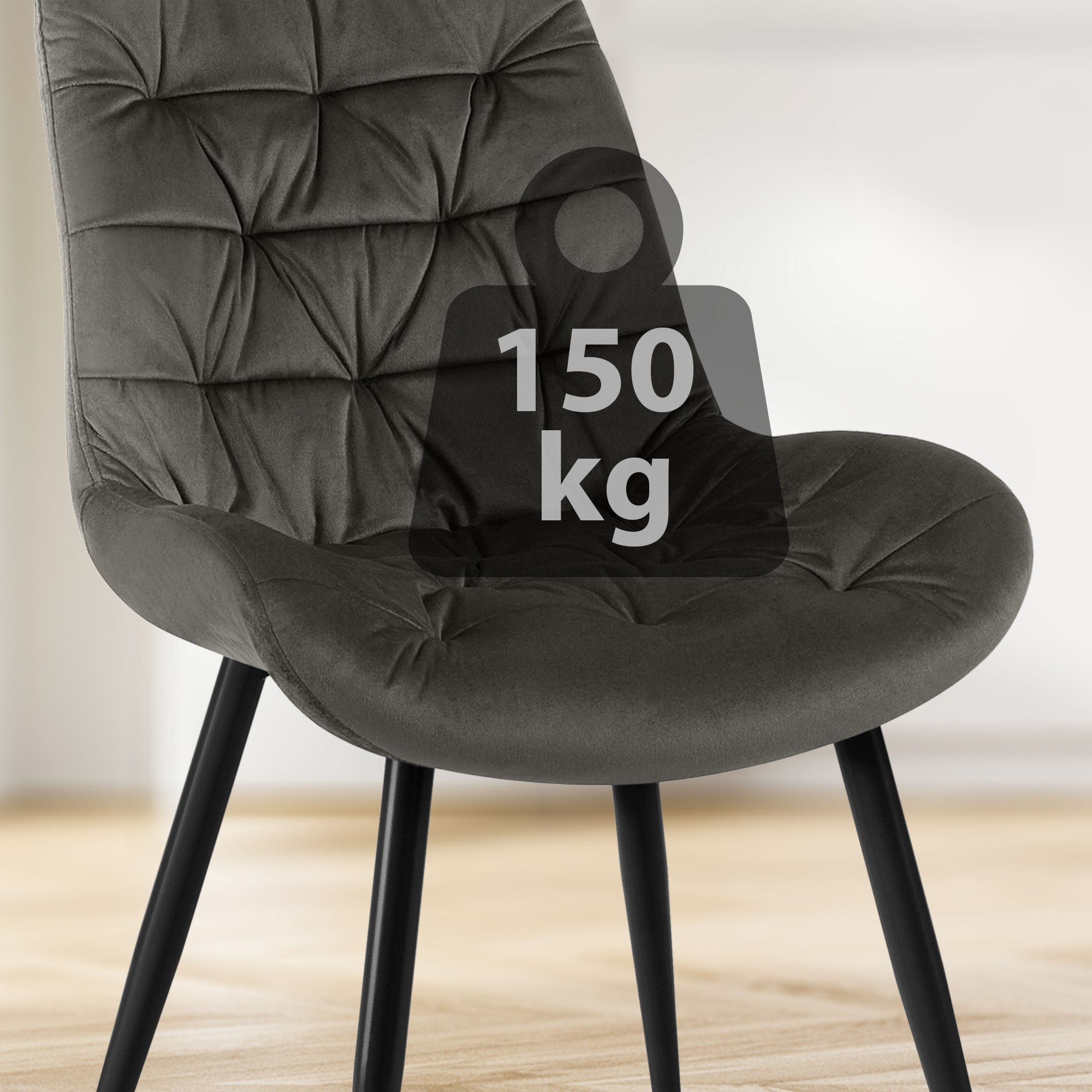 Chaise de salle à manger Rossford velours