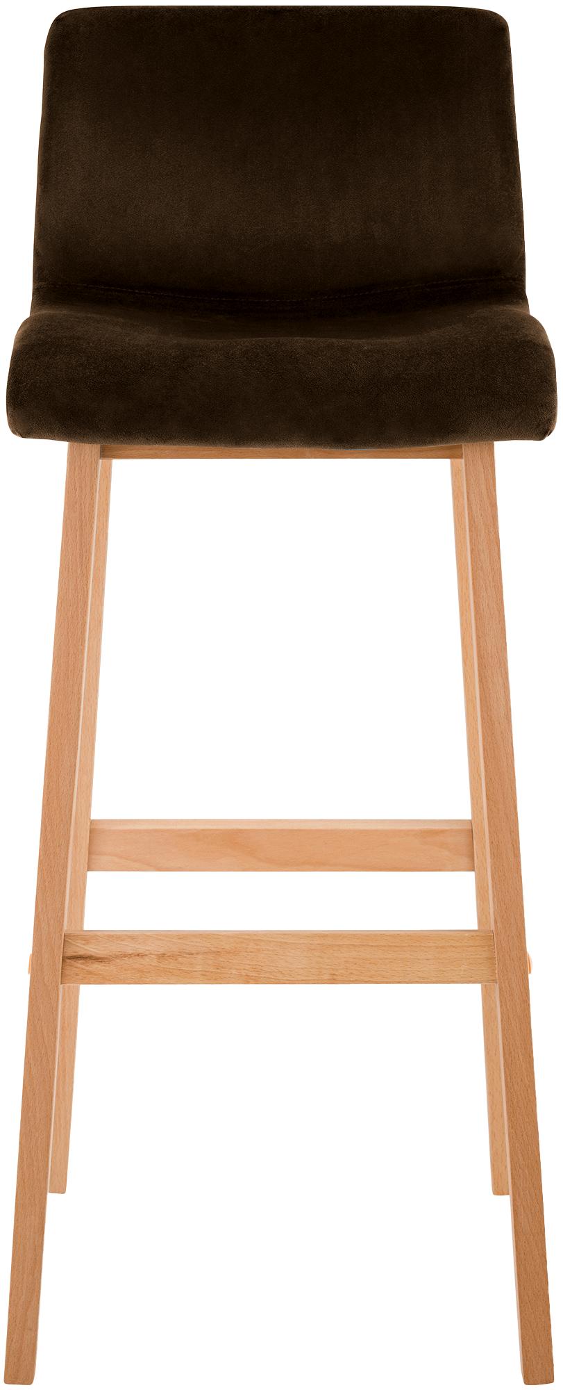Tabouret de bar Hover velours piètement 4 pieds Natura