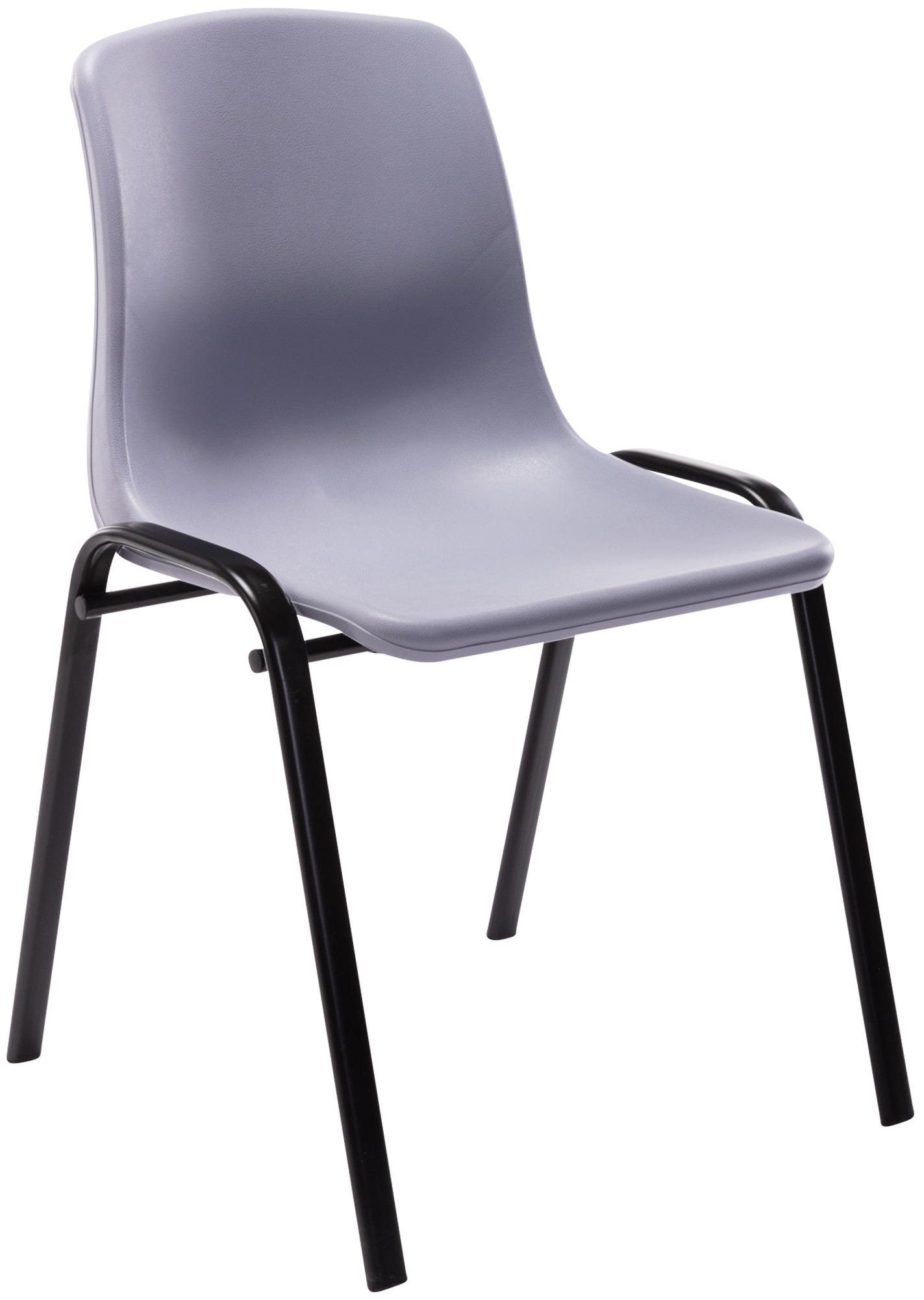 Chaise empilable Nowra avec assise en plastique et piètement en métal noir mat