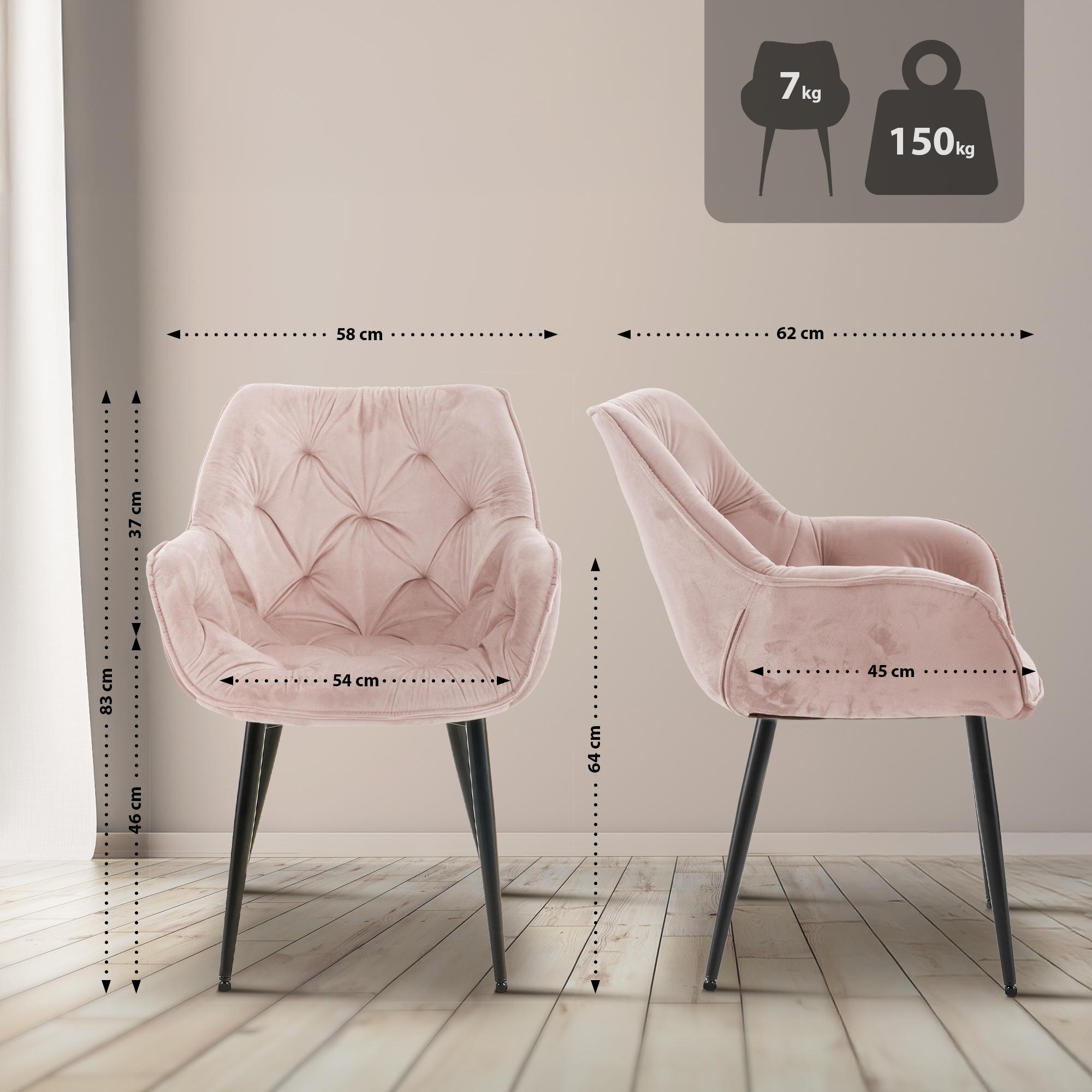 Lot de 2 chaises Tanna velours