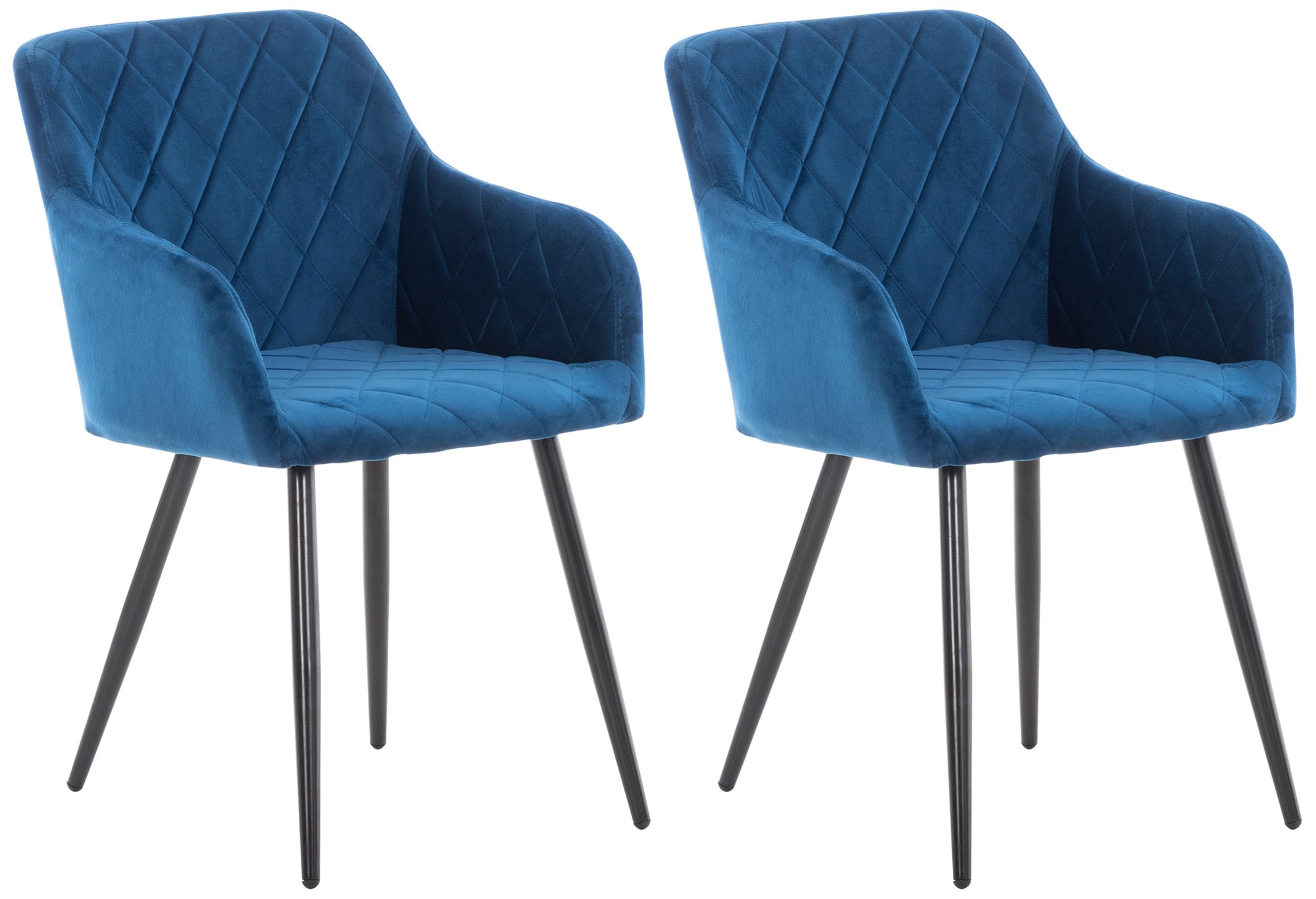 Lot de 2 chaises de salle à manger Shila avec Piètement en Métal noir