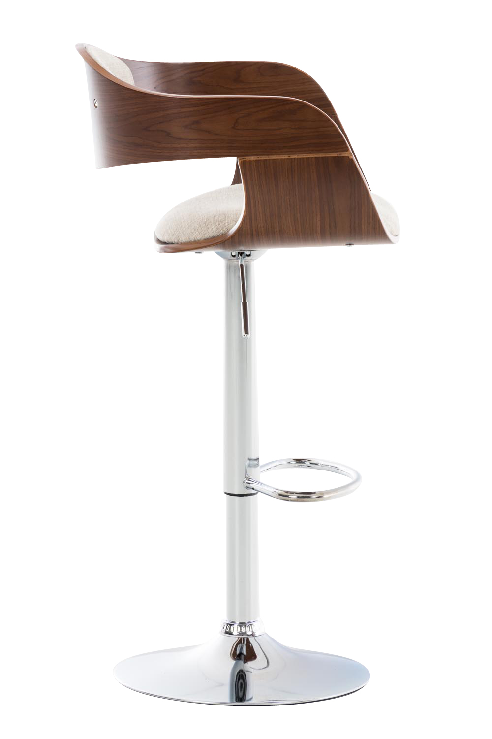 Lot de 2 tabourets de bar Kingston en tissu avec piètement en métal aspect chromé
