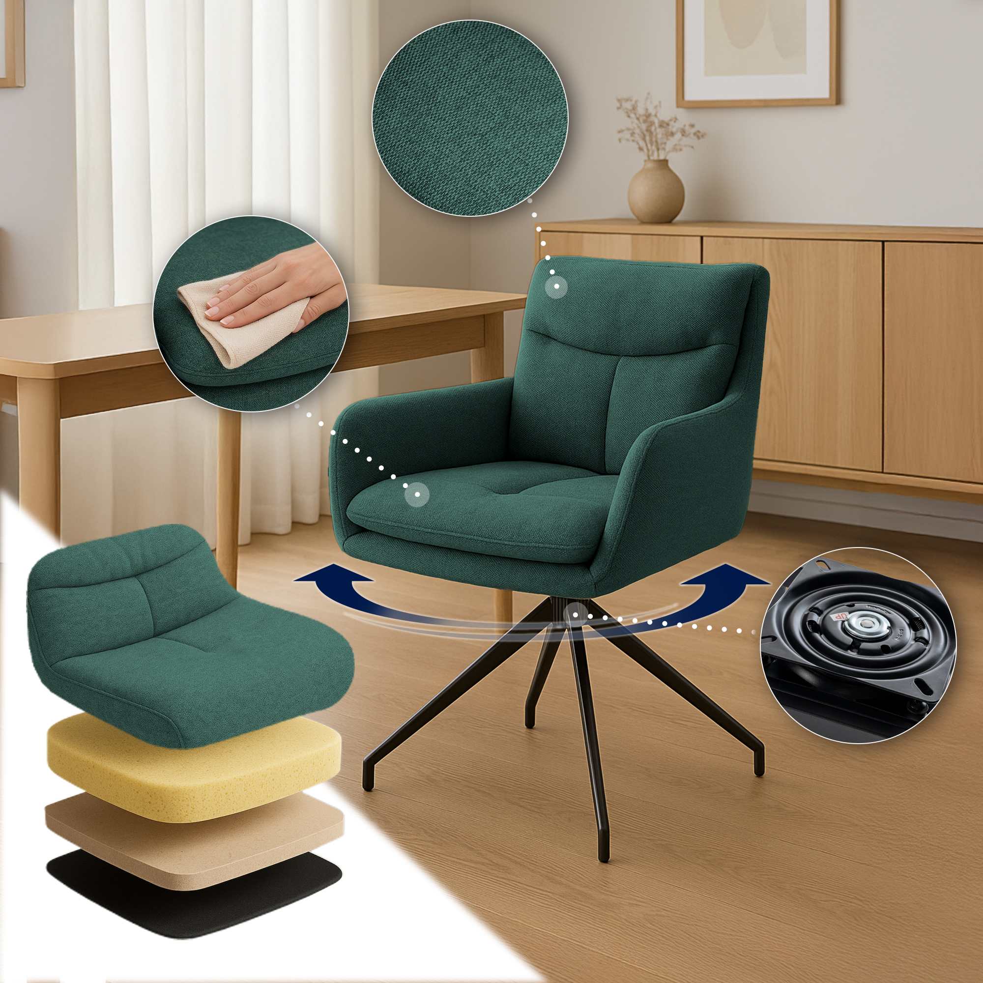 Chaise de salle à manger Somers Tissu