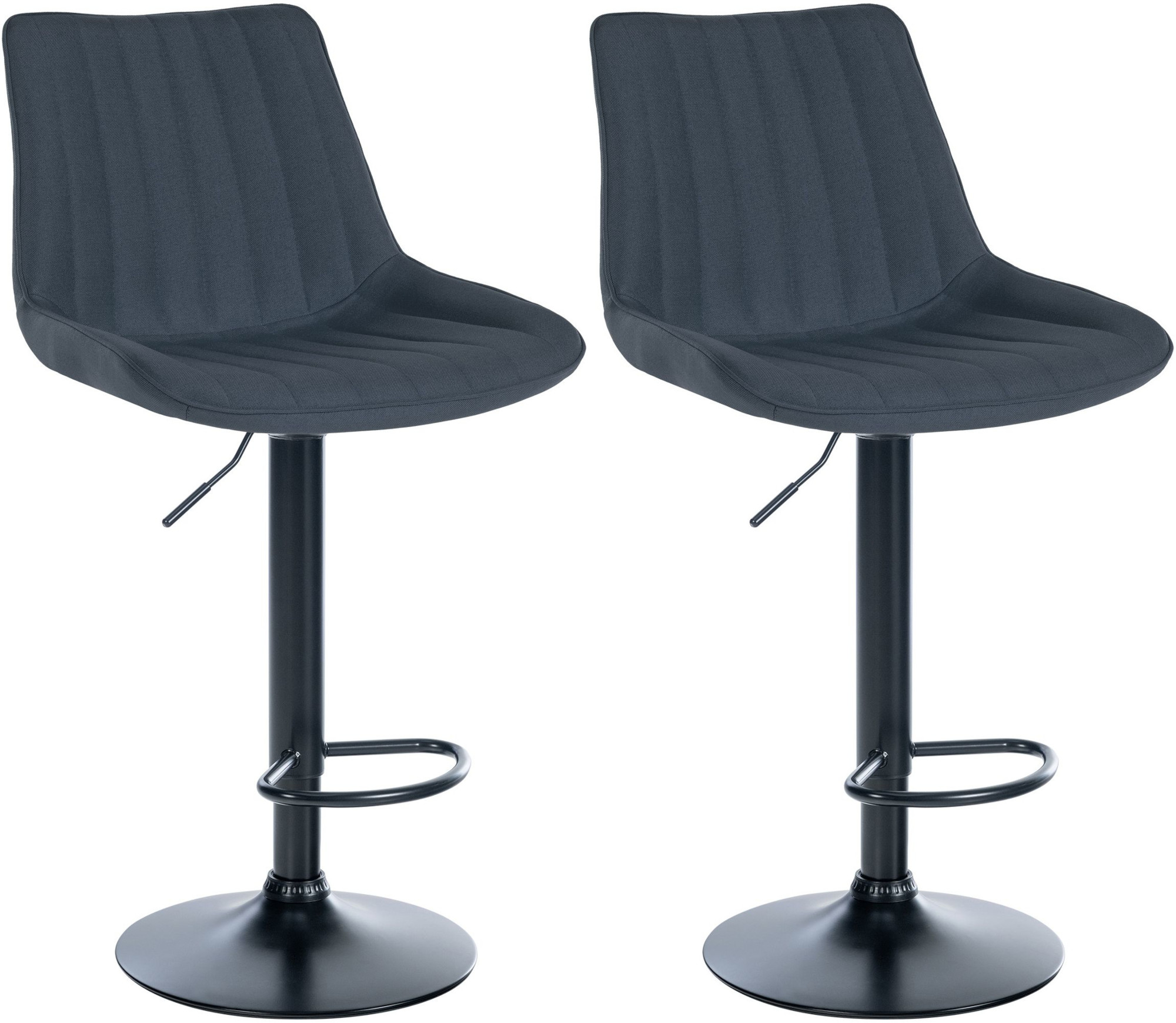 Lot de 2 tabourets de bar Toni tissu