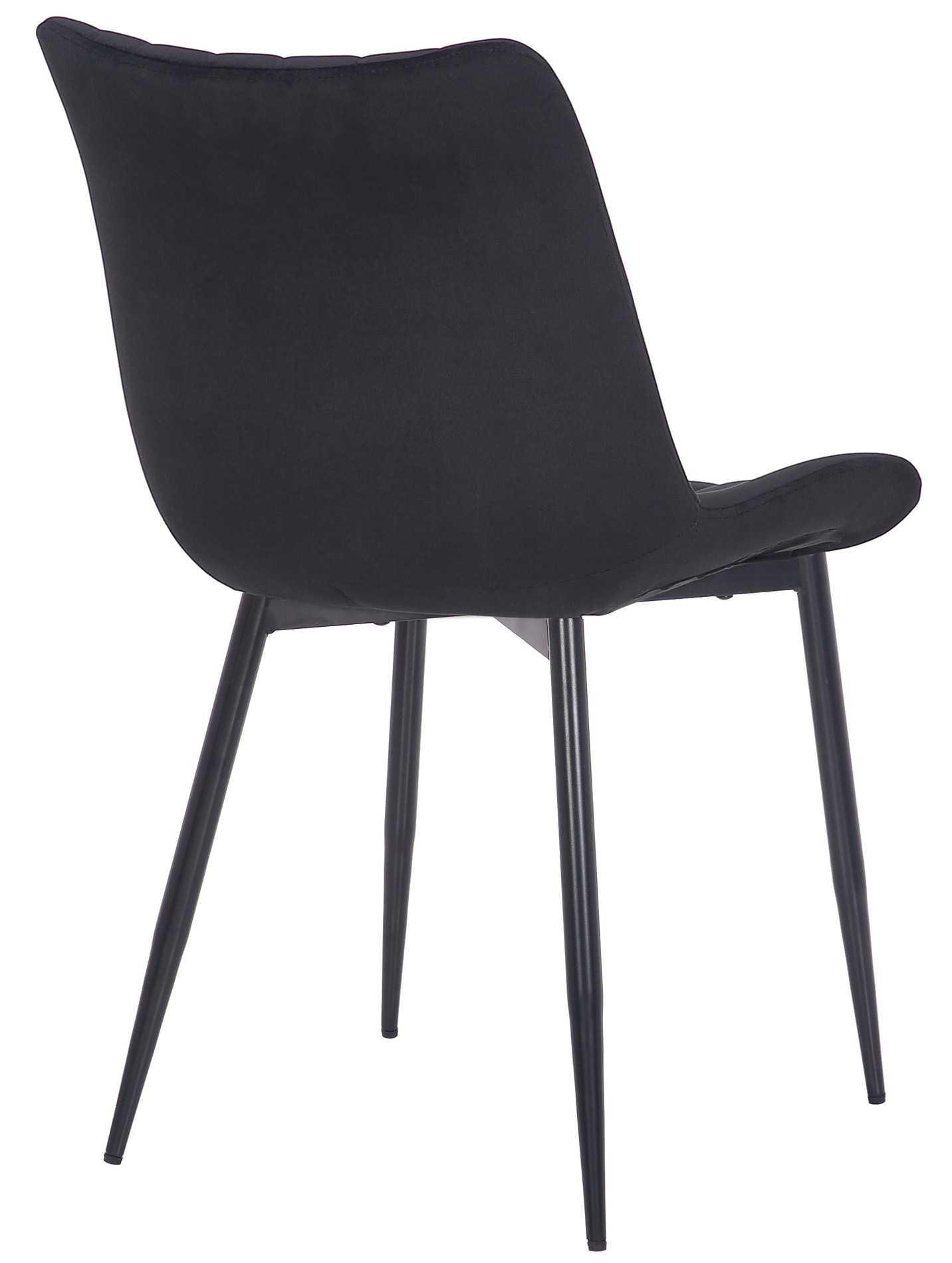 Lot de 2 Chaises de salle à manger Rahden en Velours avec Piètement en métal noir