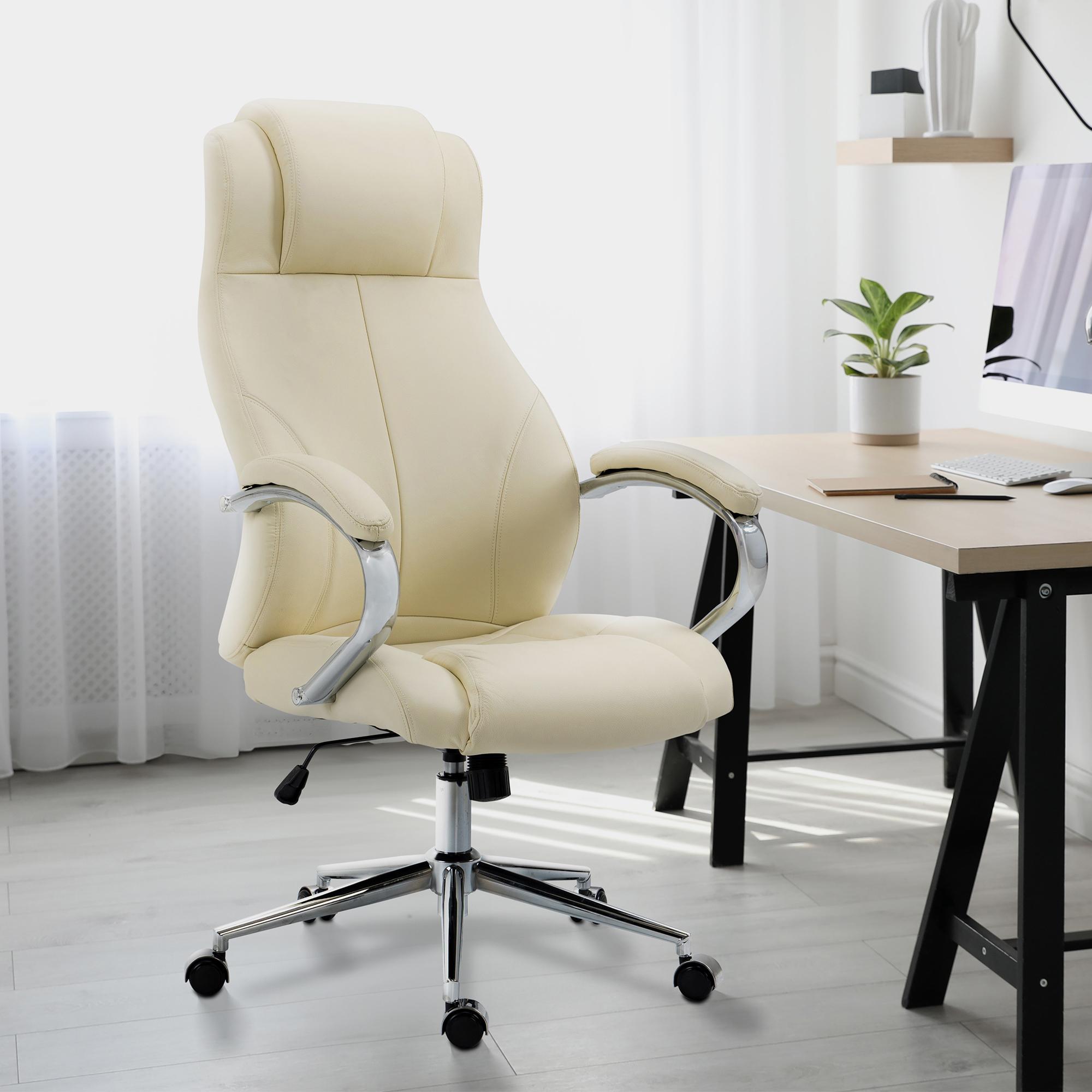Chaise de bureau Salford cuir véritable
