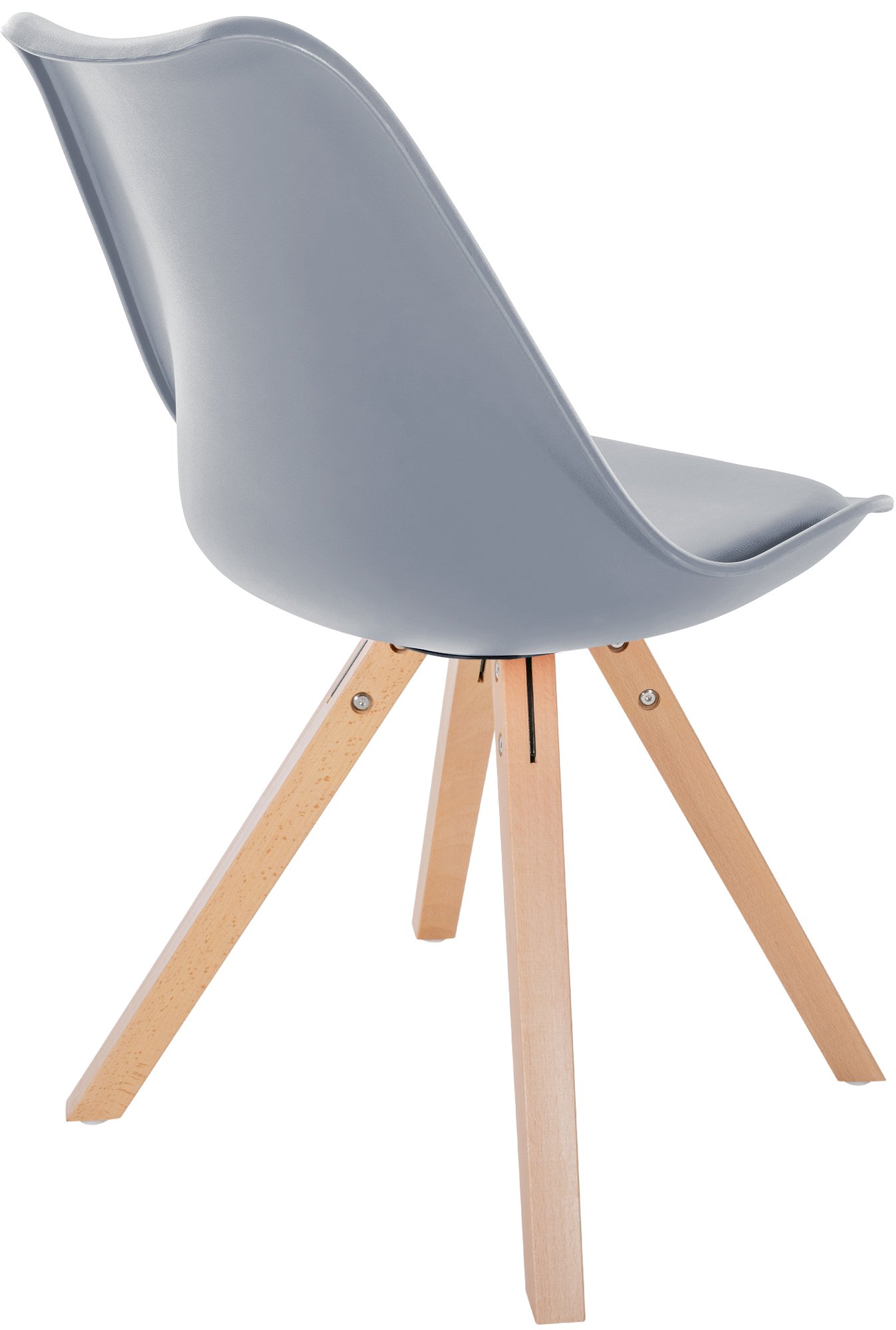 Lot de 4 chaises de salle à manger Sofia en plastique Pieds en bois