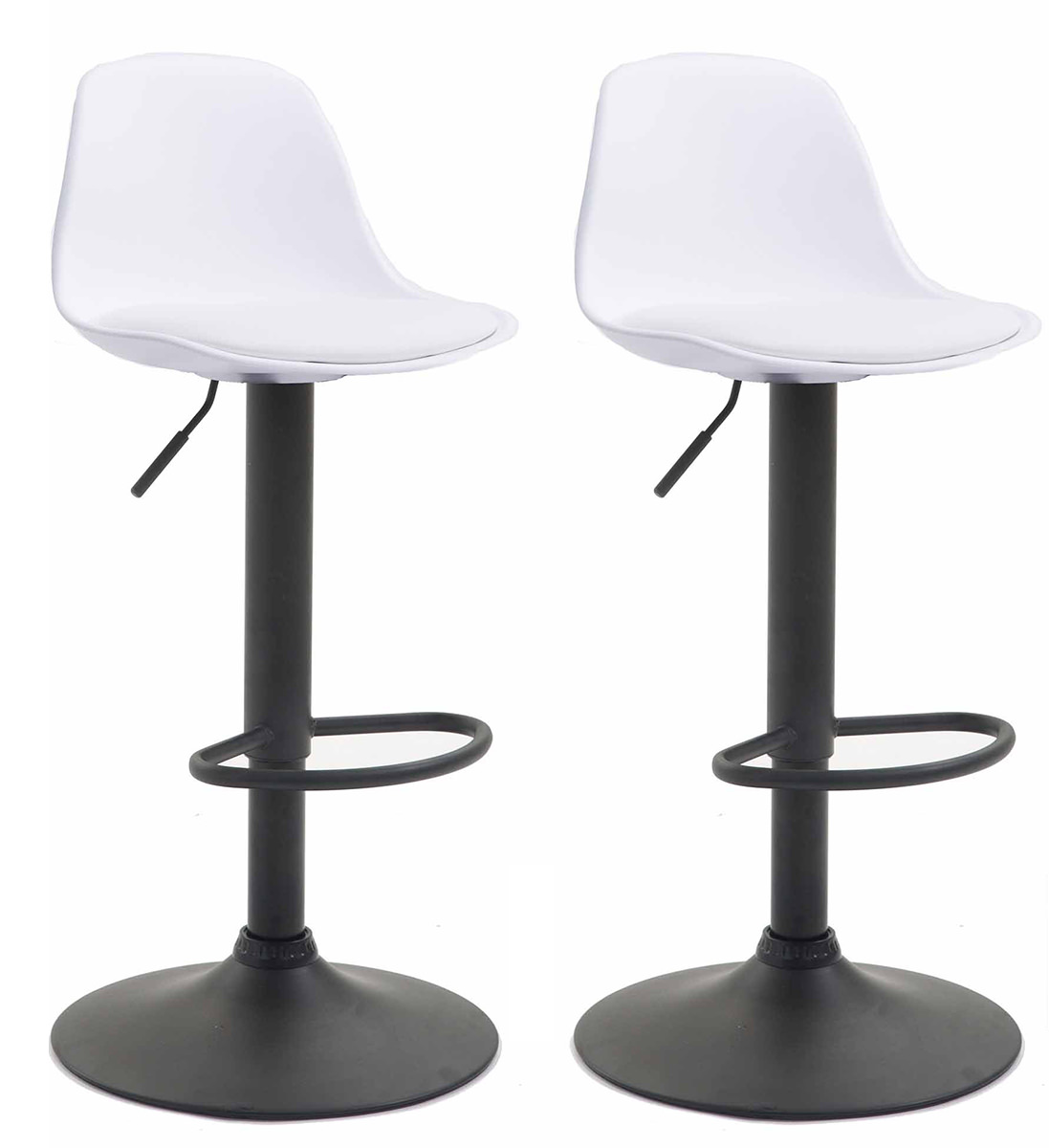 Lot de 2 tabourets de bar Kiel similicuir et coque en plastique