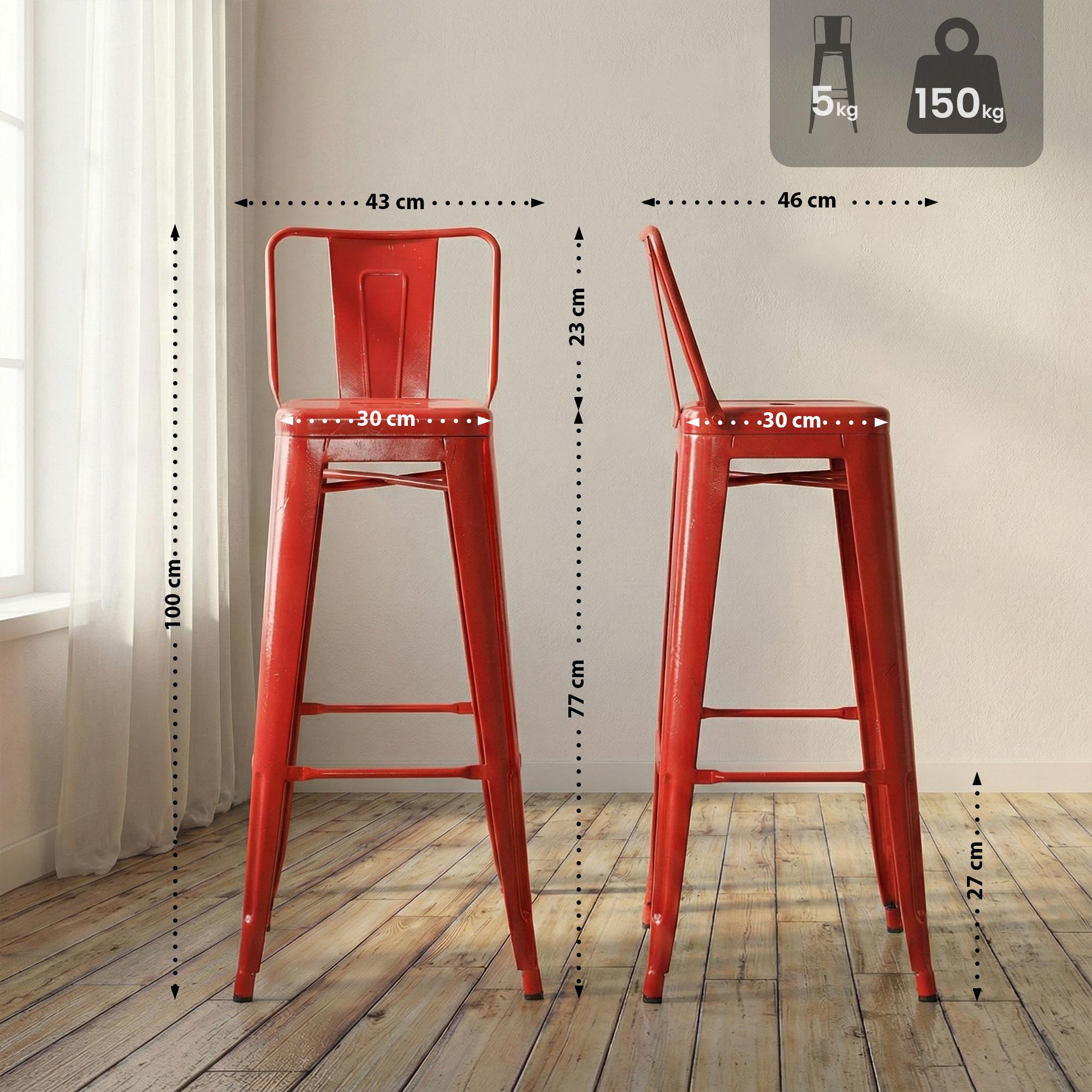 Lot de 4 tabourets de bar Mason