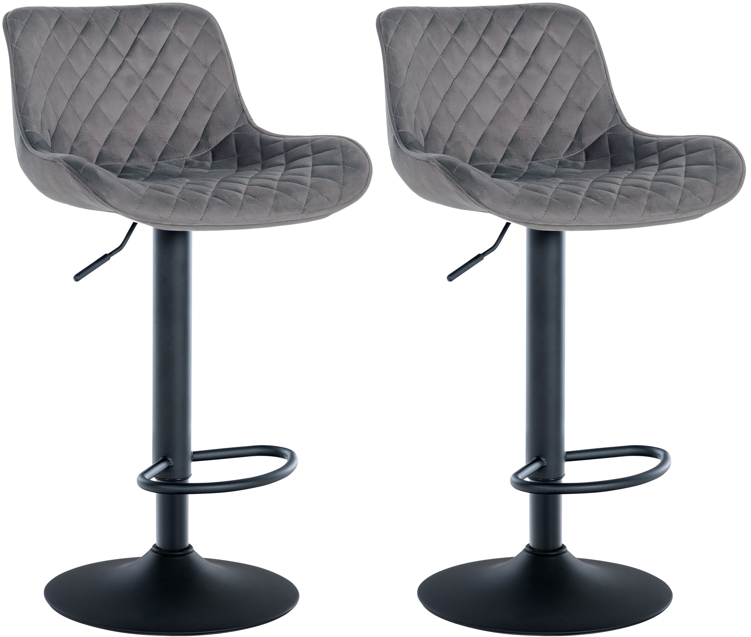 Lot de 2 Tabourets de bar Minosa réglables et pivotants