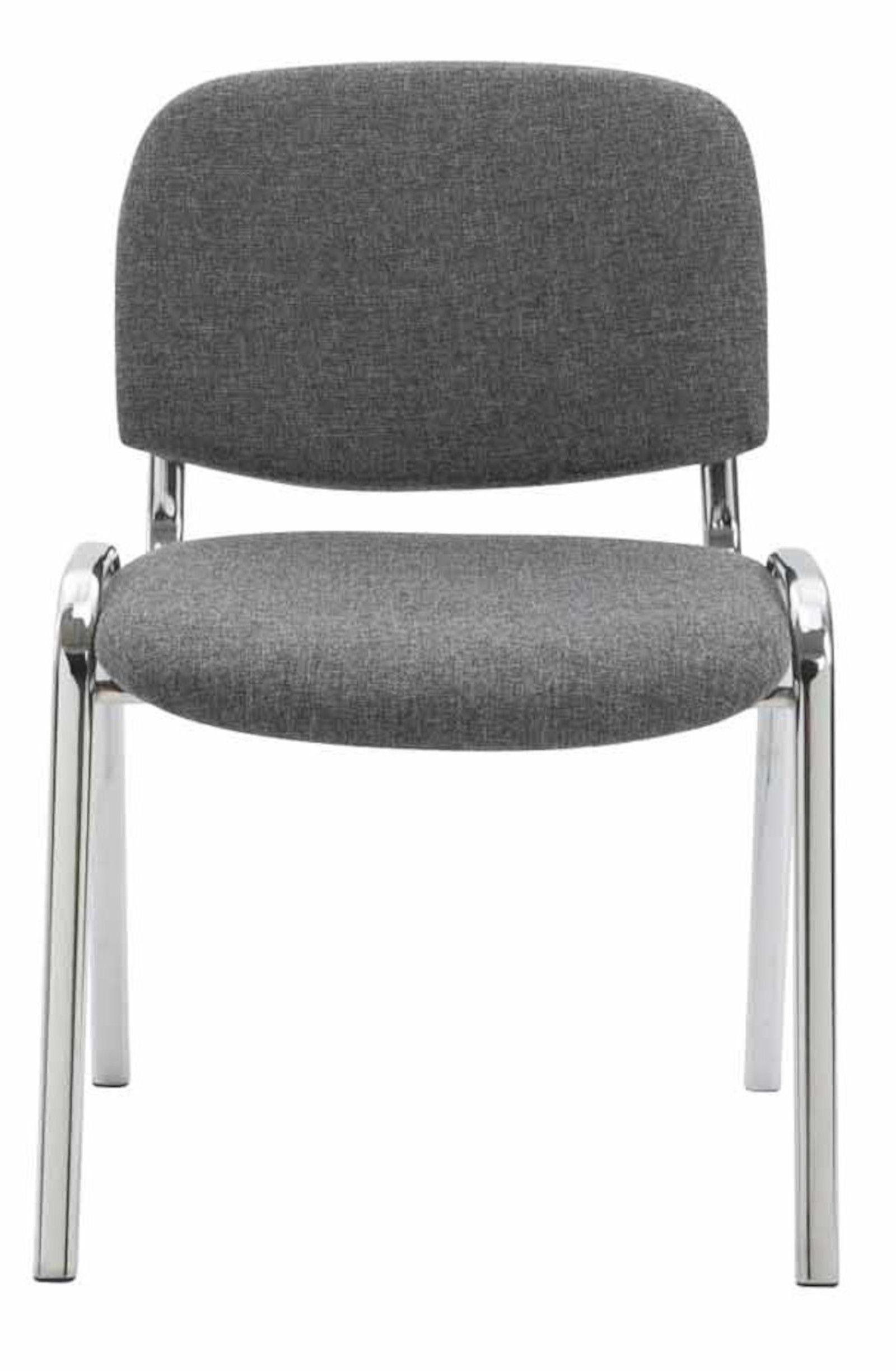 Lot de 4 Chaises de visiteur Ken en tissu avec Pieds en métal aspect chromé