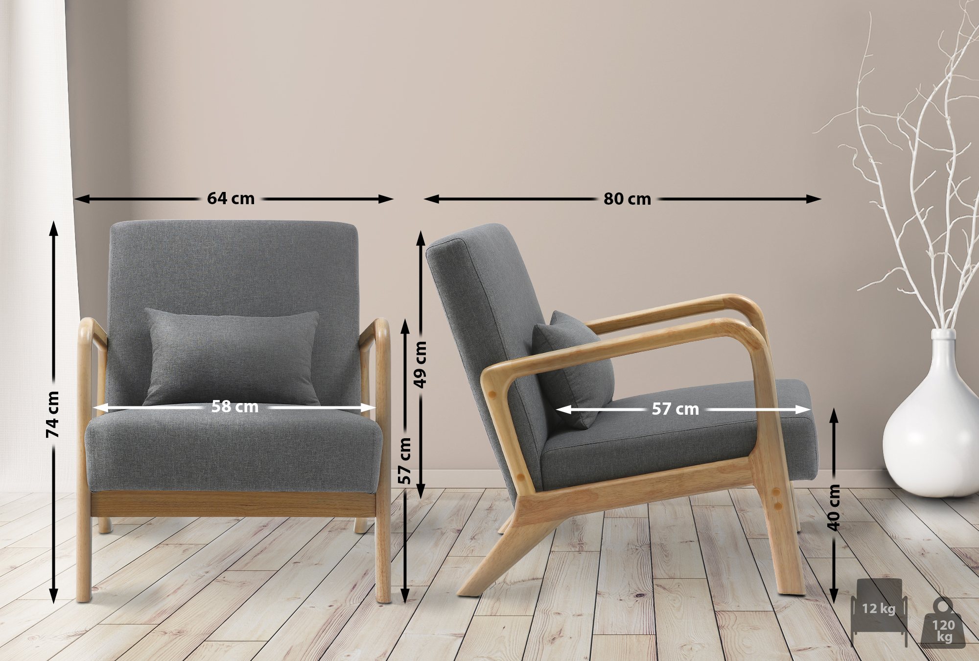 Fauteuil Hibbing Tissu