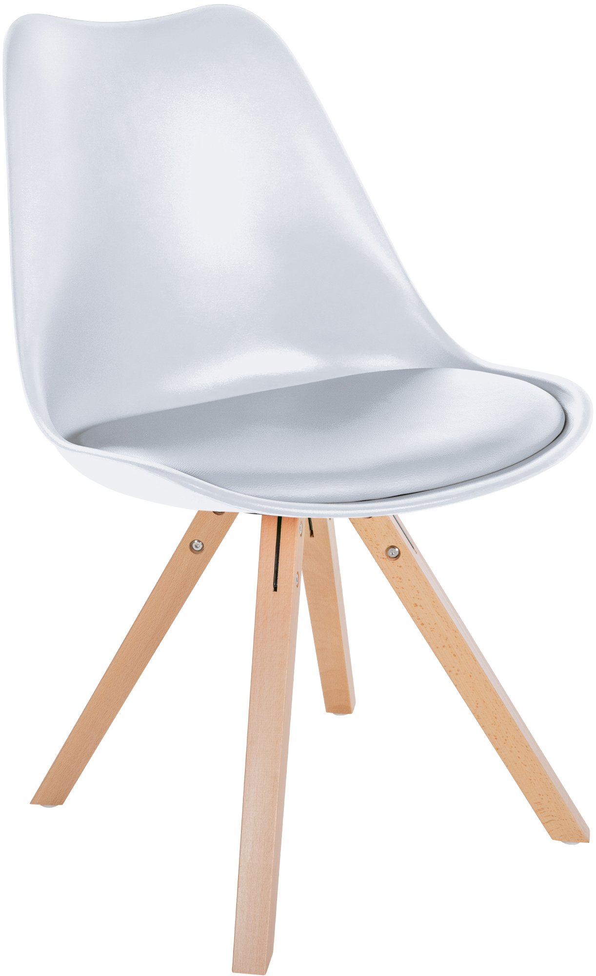 Lot de 4 chaises de salle à manger Sofia en plastique Pieds en bois