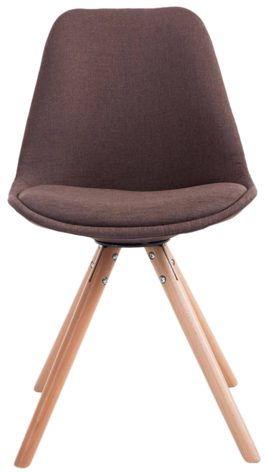 Lot de 4 Chaises de salle à manger Toulouse Tissu Pieds ronds bois
