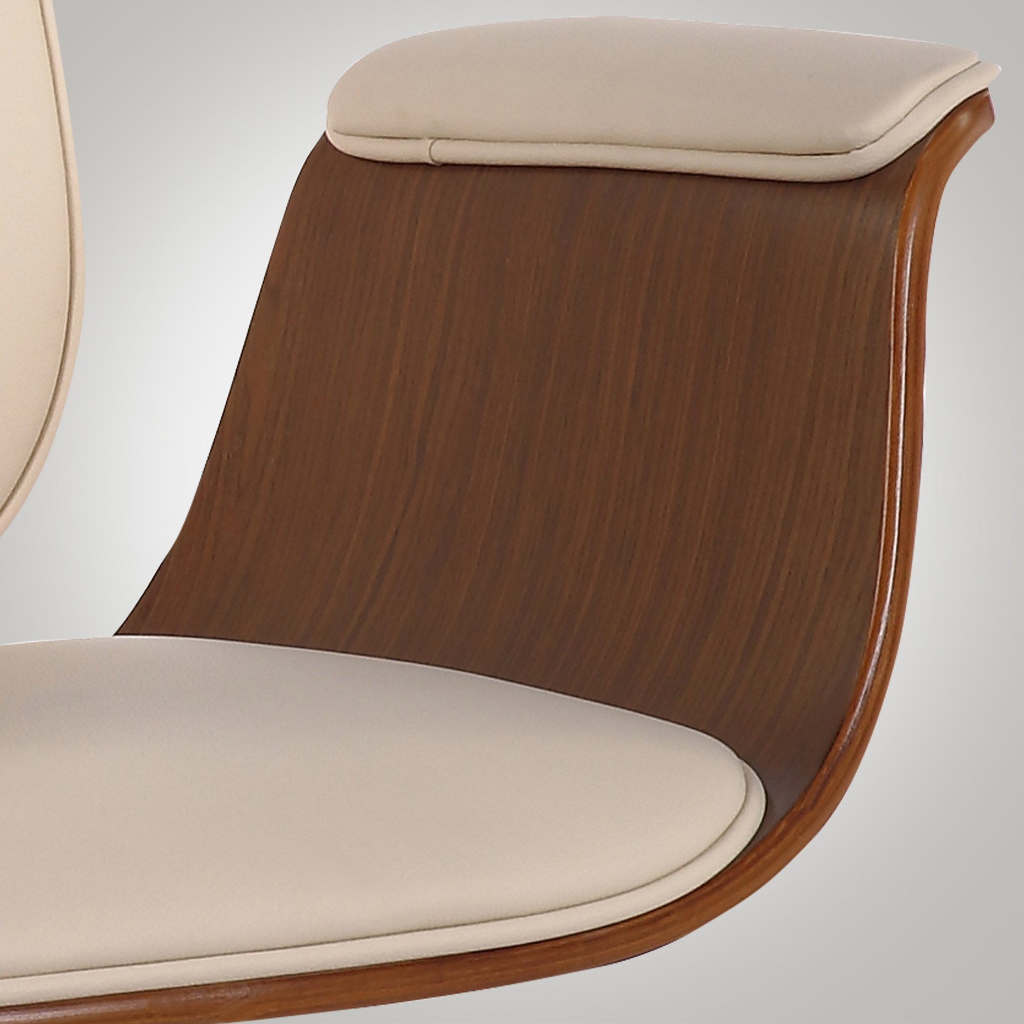 Fauteuil de bureau Kemberg en similicuir avec coque d'assise en bois
