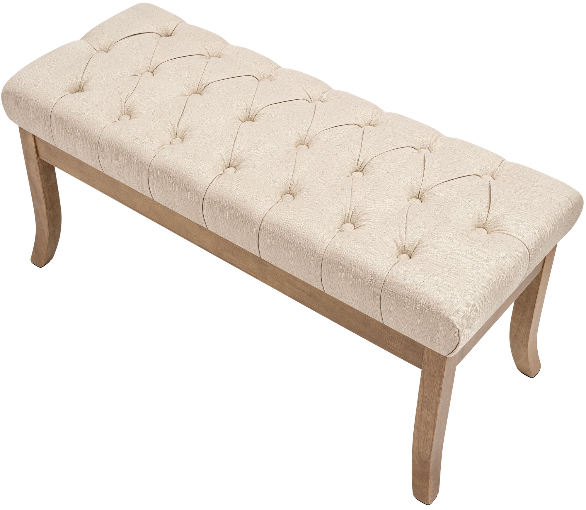 Banquette Ramses en tissu avec piètement en bois clair