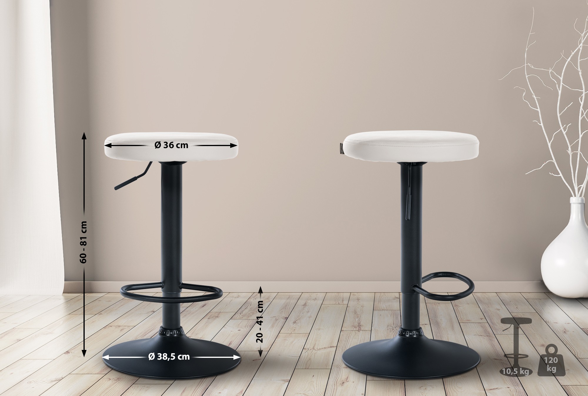Tabouret de bar Ponte revêtement similicuir