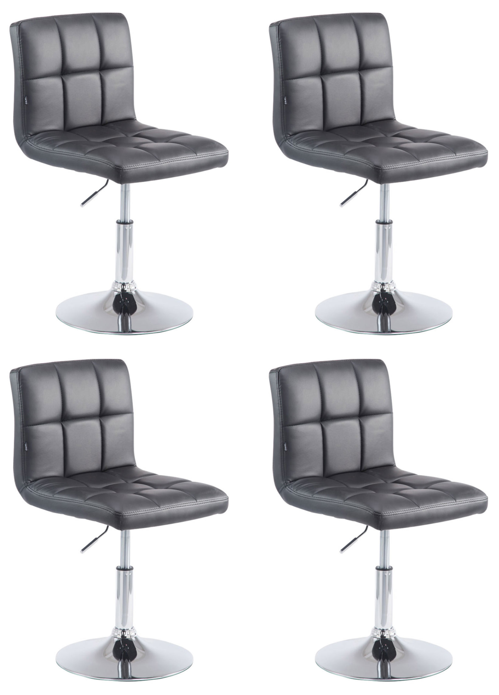 Lot de 4 chaises lounge Palma V2 en similicuir ajustable et pivotant