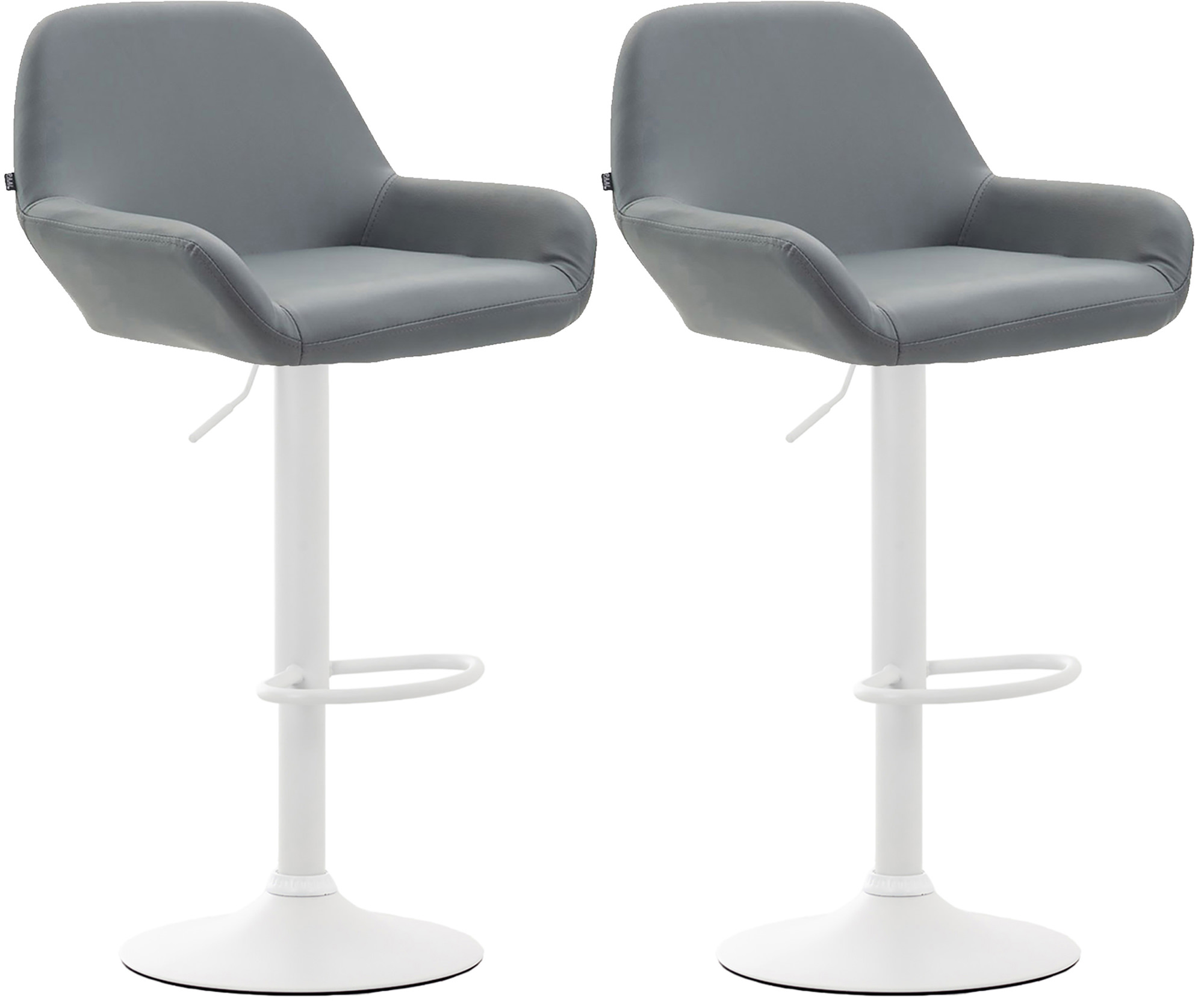 Lot de 2 tabourets de bar Braga en Similicuir