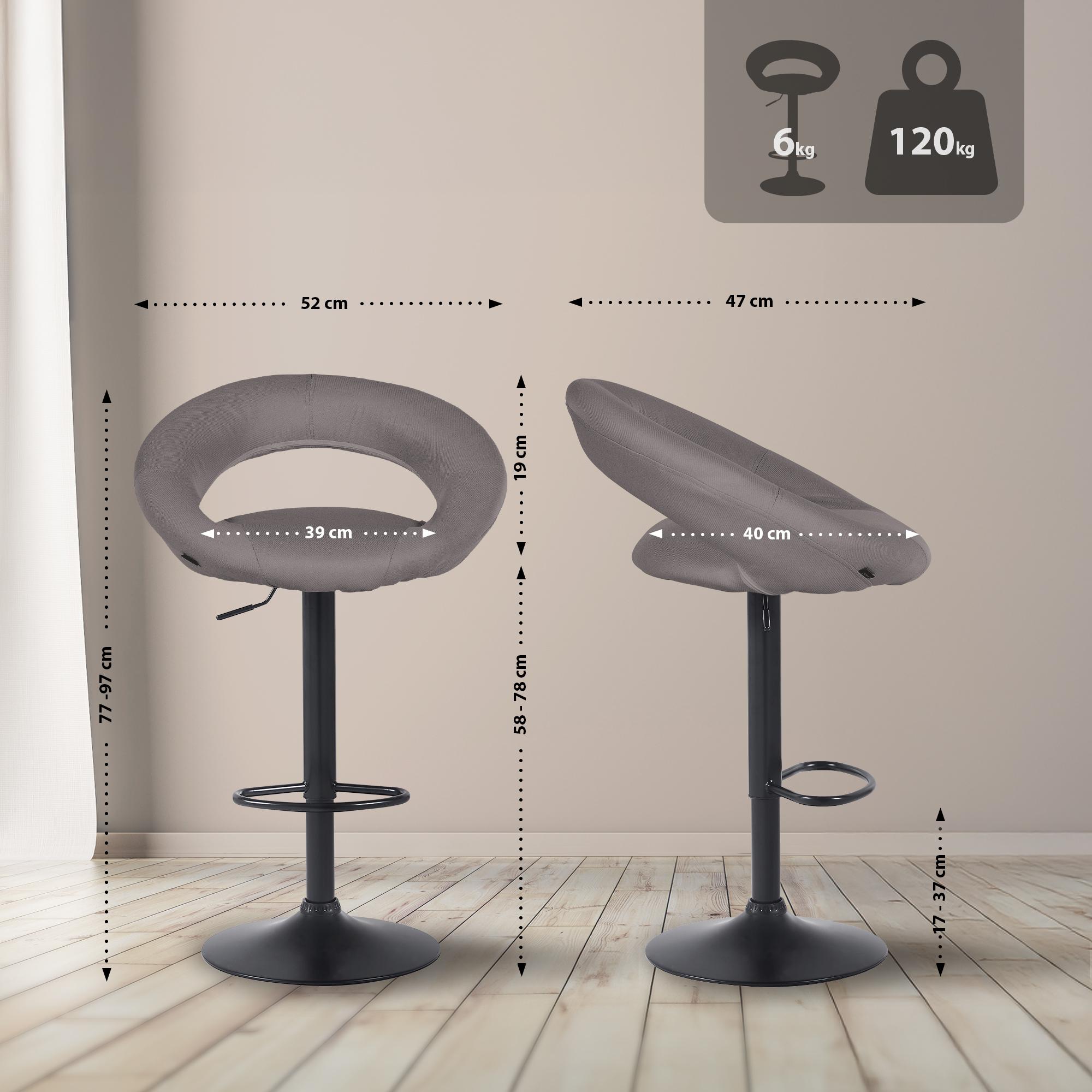 Tabouret de bar Olinda Tissu
