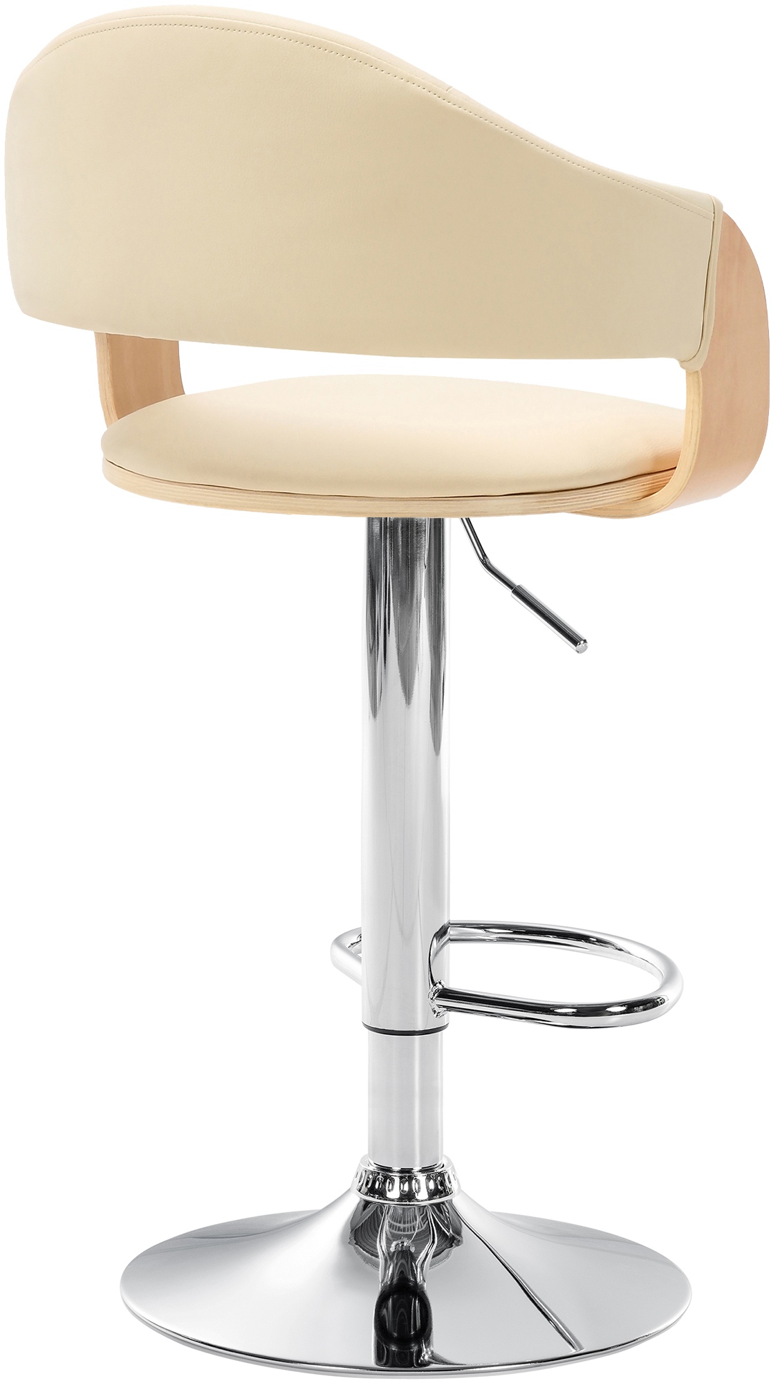 Tabouret de bar Nilse avec Coque en bois assise en similicuir