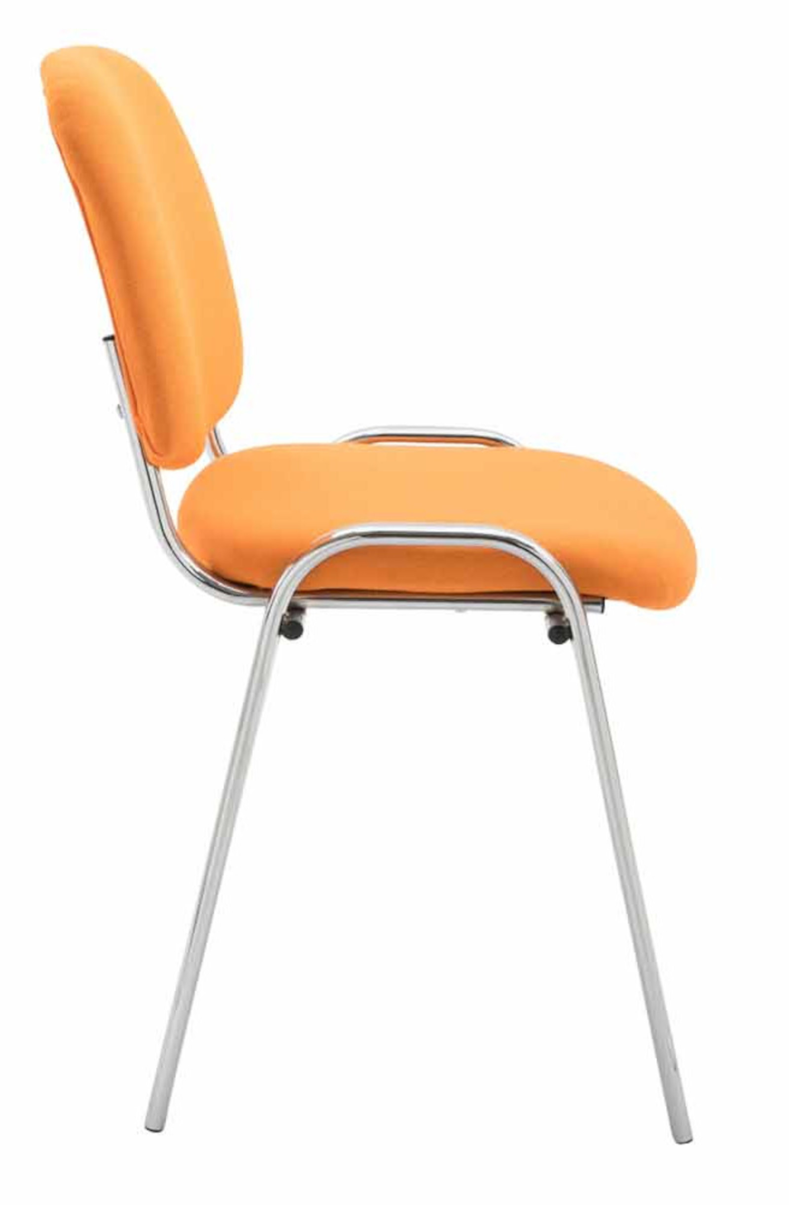 Lot de 4 Chaises de visiteur Ken en tissu avec Pieds en métal aspect chromé