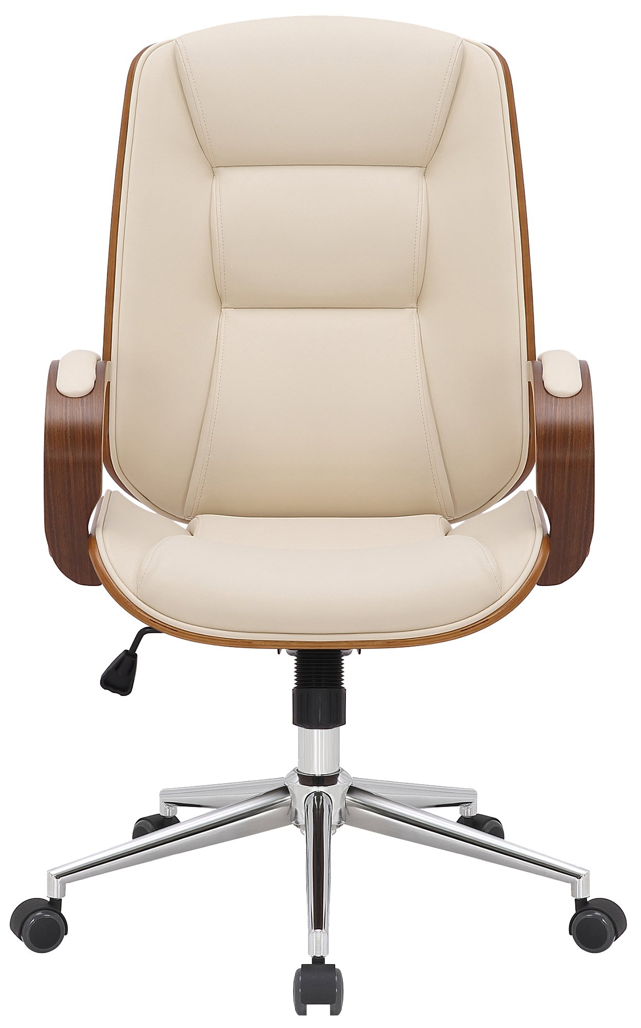 Fauteuil de bureau Yankton en similicuir avec coque de siège en bois