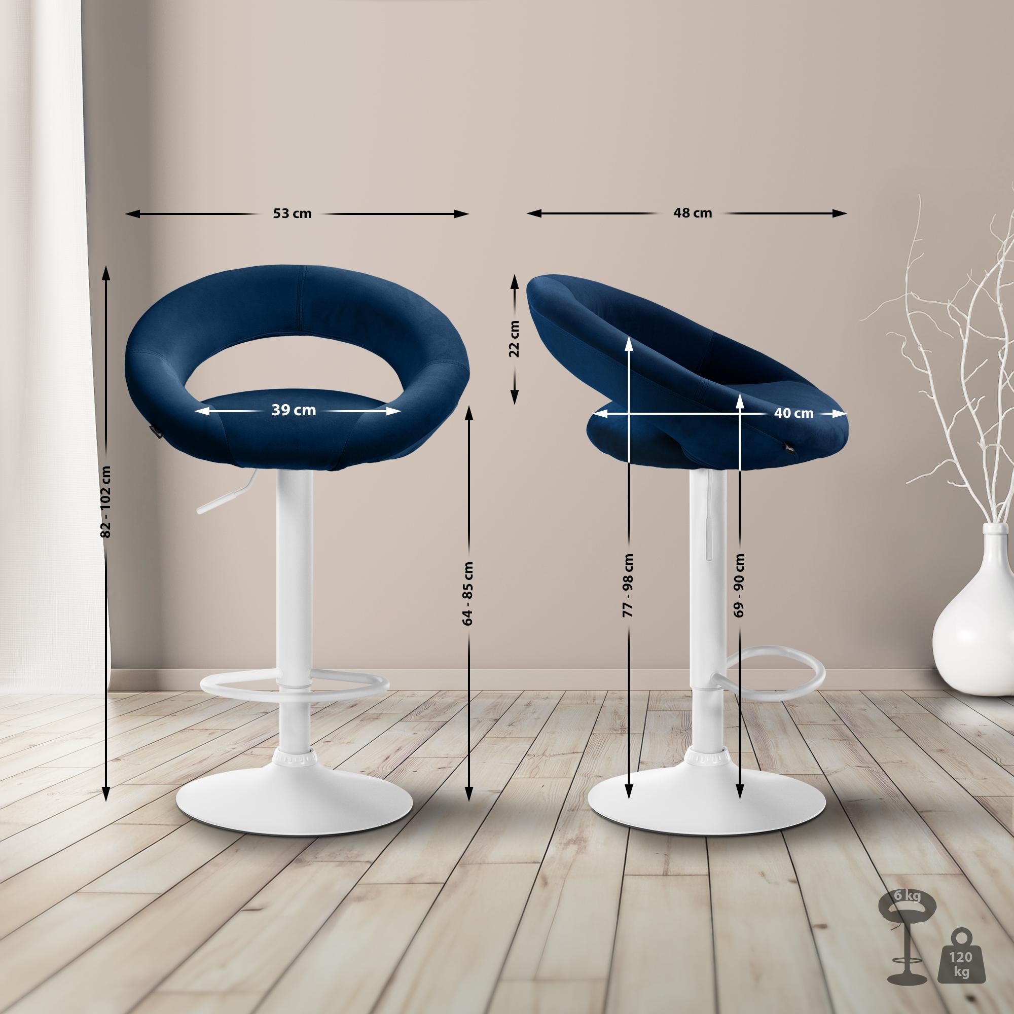 Tabouret de bar Olinda velours
