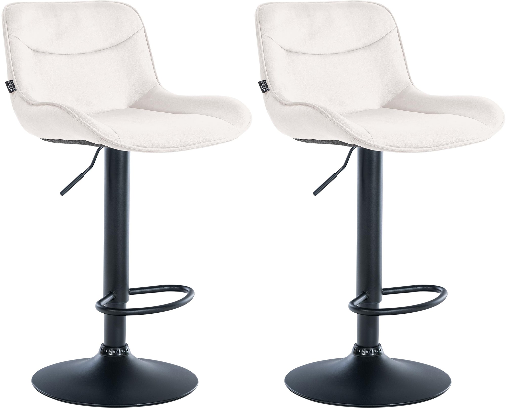 Lot de 2 tabourets de bar Vonore velours