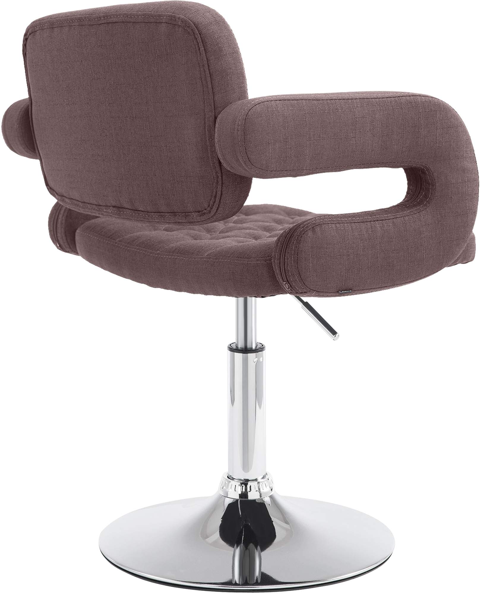 Chaise lounge Dublin Tissu - Piètement avec colonne centrale métal chromé