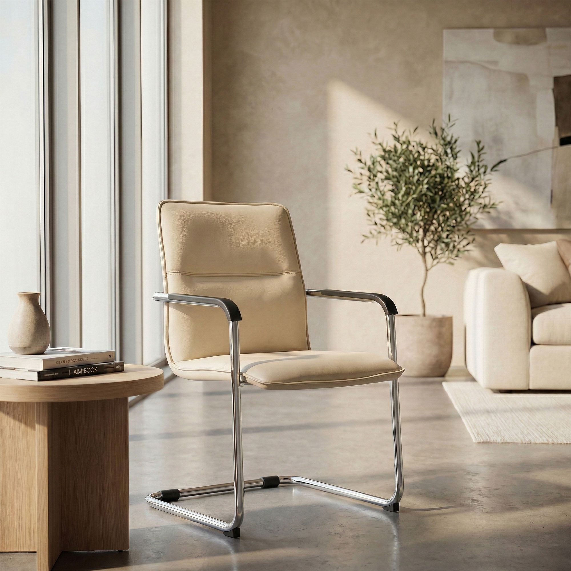 Lot de 2 chaises cantilever Seattle en similicuir