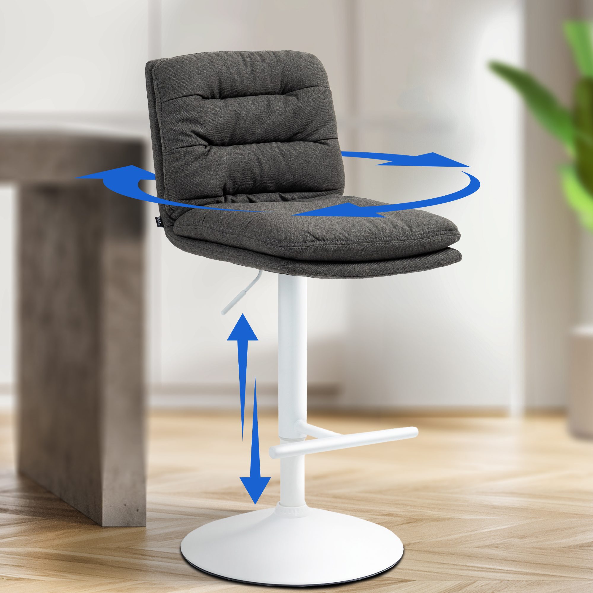 Tabouret de bar Damar Tissu