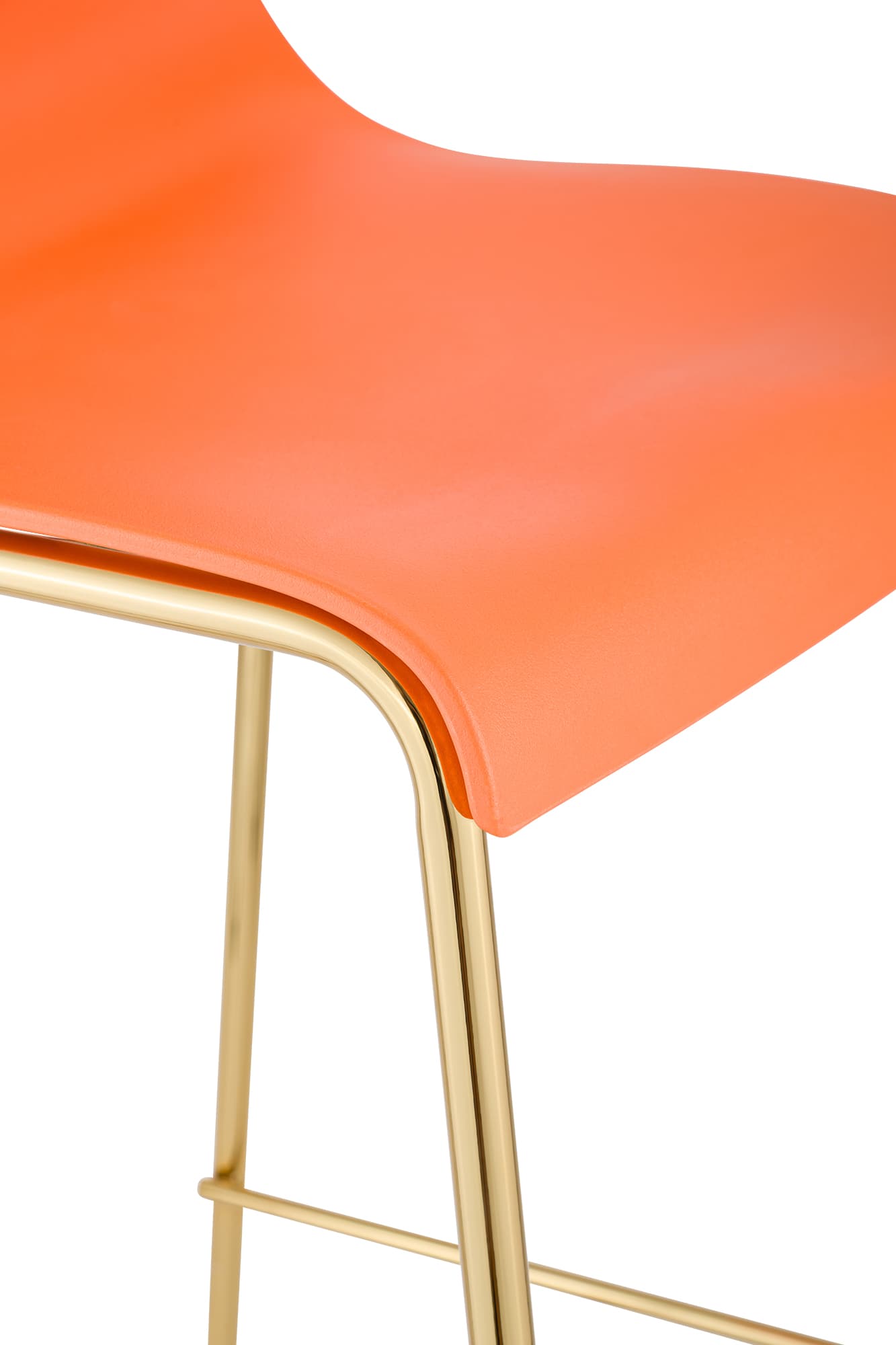 Tabouret de bar Hover plastique piètement 4 pieds or