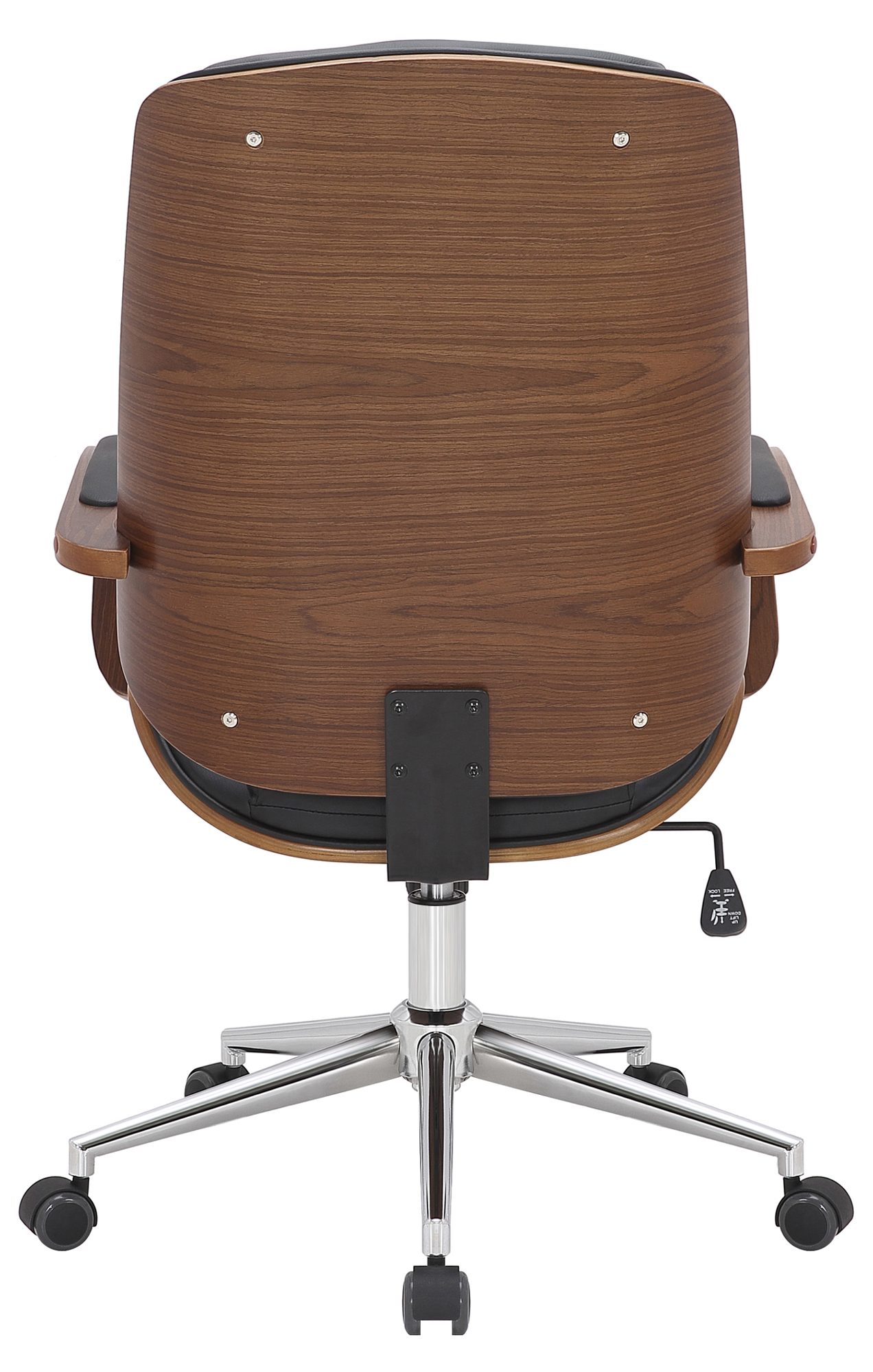 Fauteuil de bureau Yankton en similicuir avec coque de siège en bois