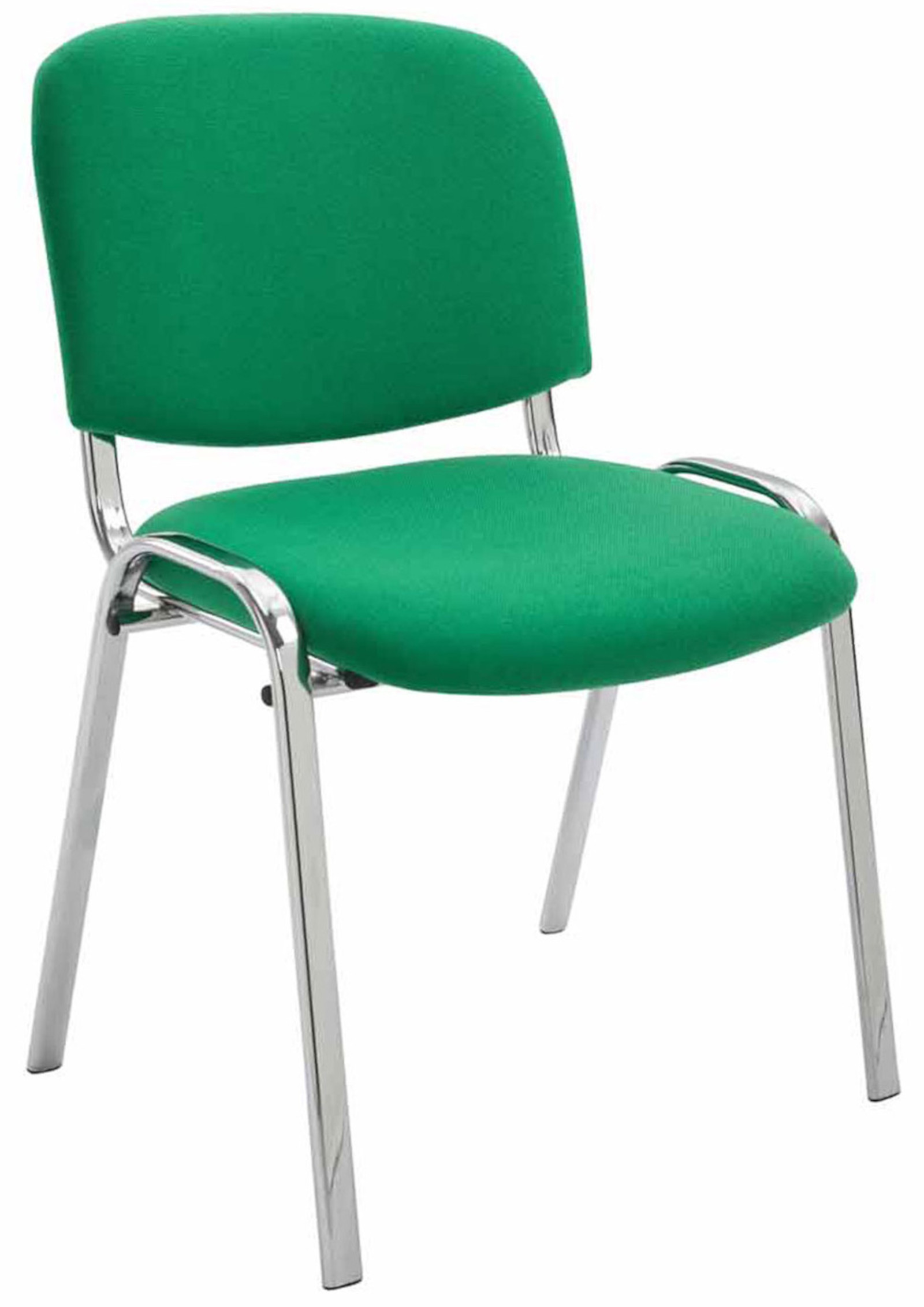 Lot de 4 Chaises de visiteur Ken en tissu avec Pieds en métal aspect chromé