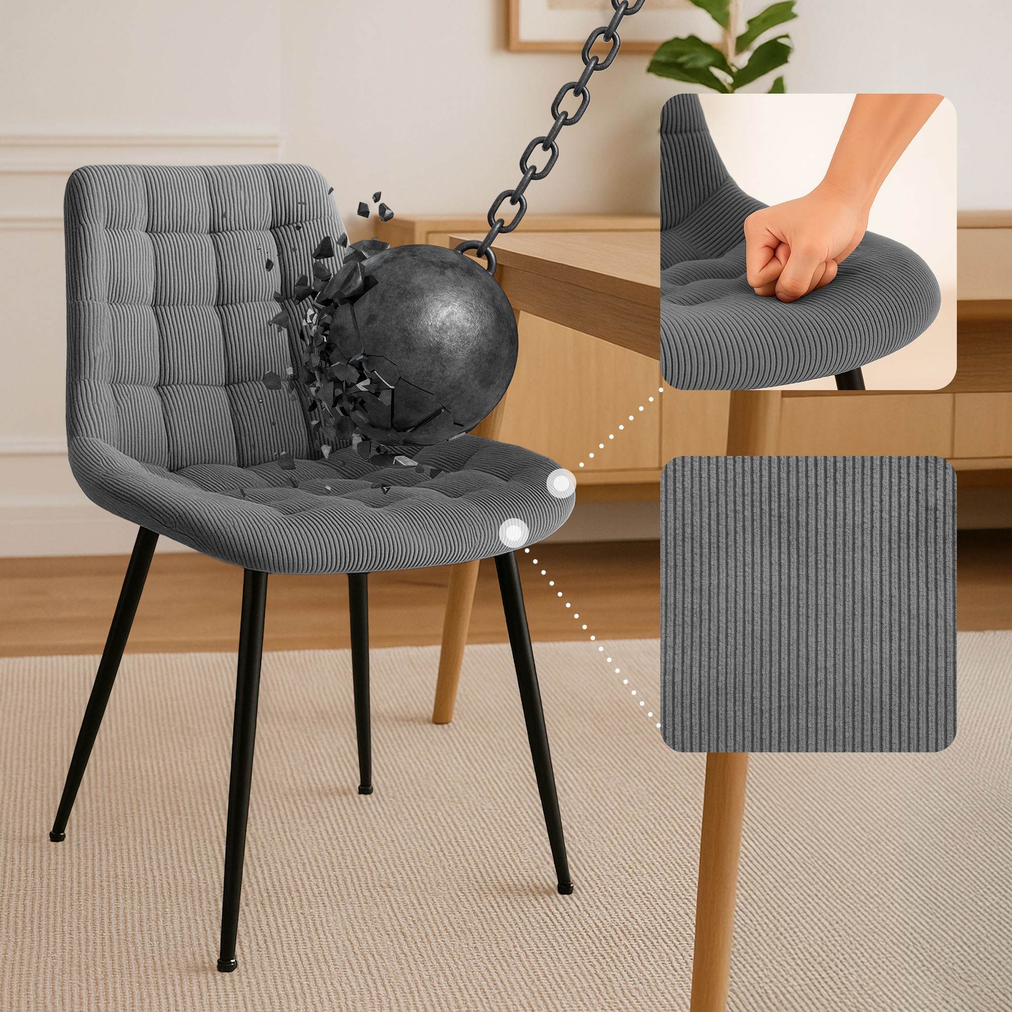 Chaise de salle à manger Sardna Cord