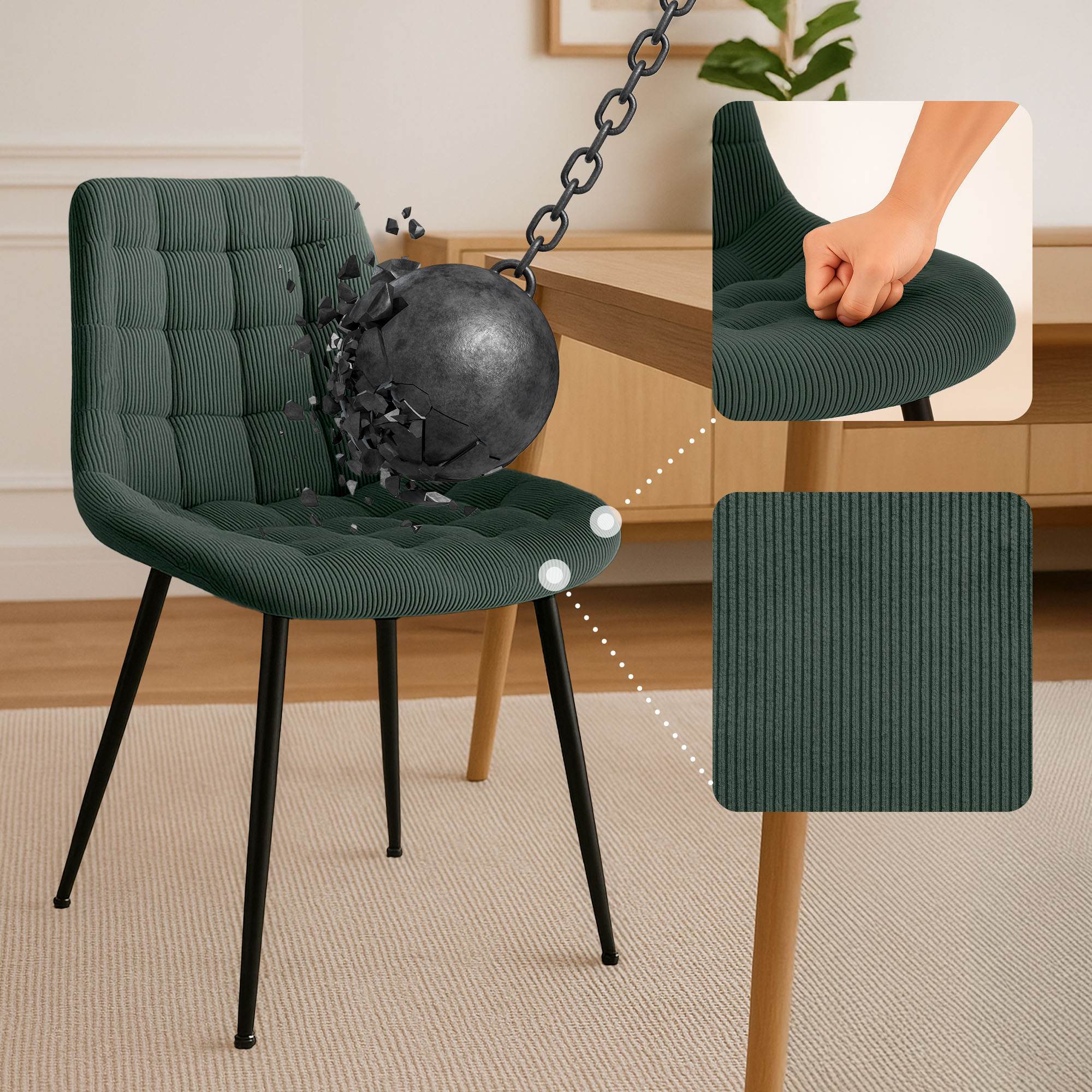 Chaise de salle à manger Sardna Cord