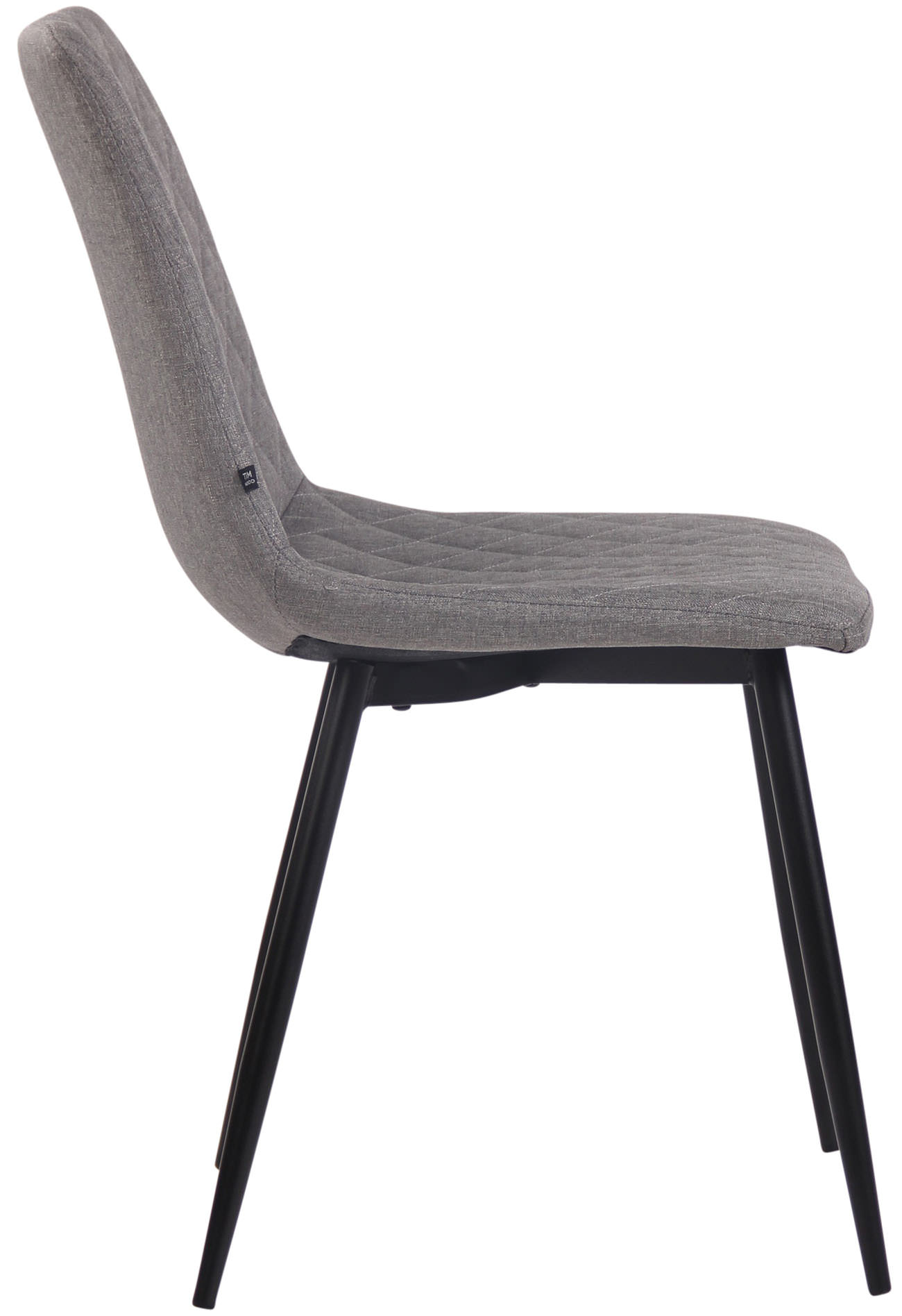 Lot de 4 chaises de salle à manger Telde en tissu avec Piètement en Métal noir mat