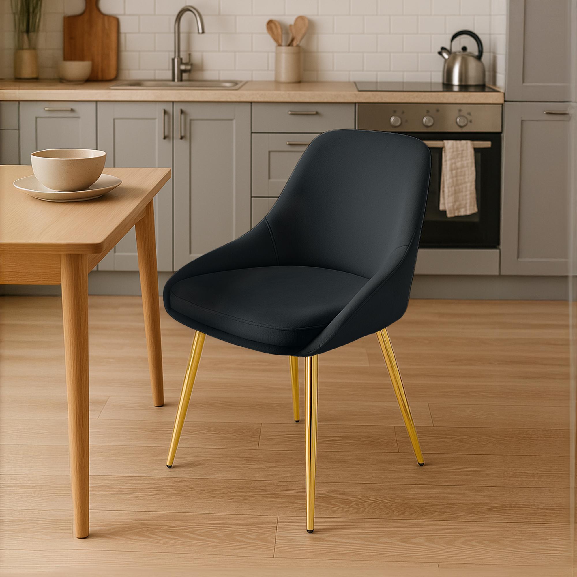 Chaise de salle à manger Elmira velours
