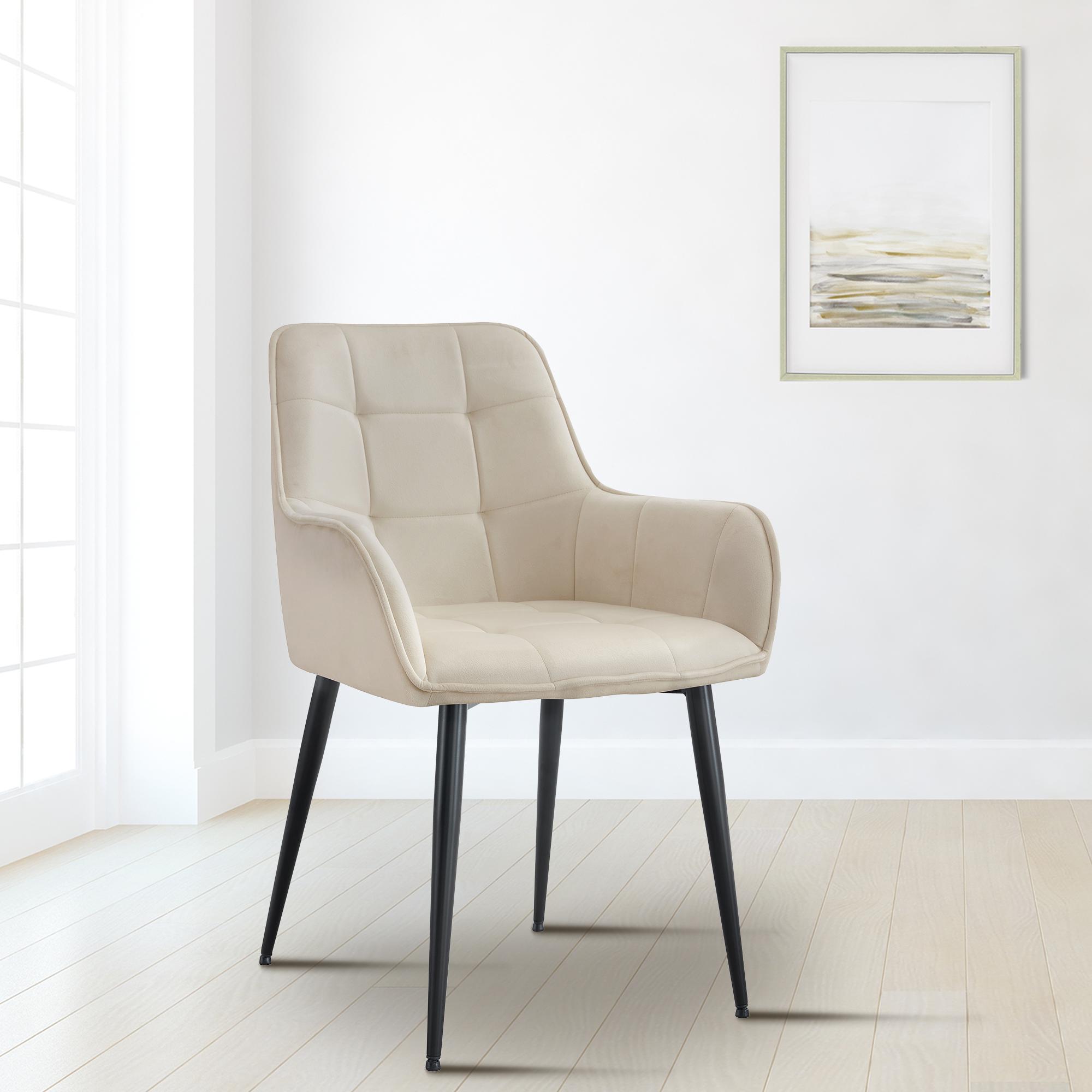Chaise de salle à manger Ferndale revêtement en velours