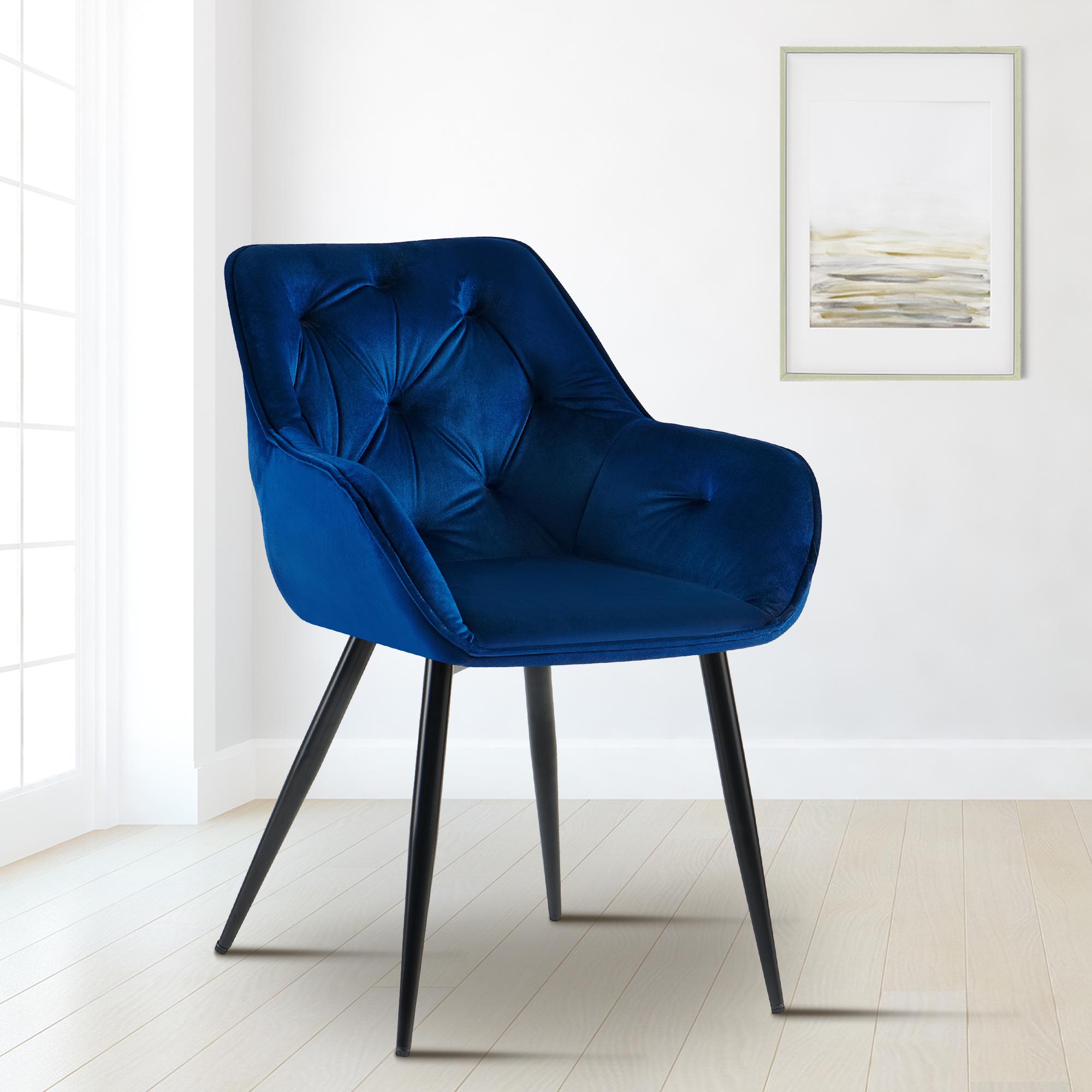 Lot de 2 chaises de salle à manger Cassis revêtement en velours