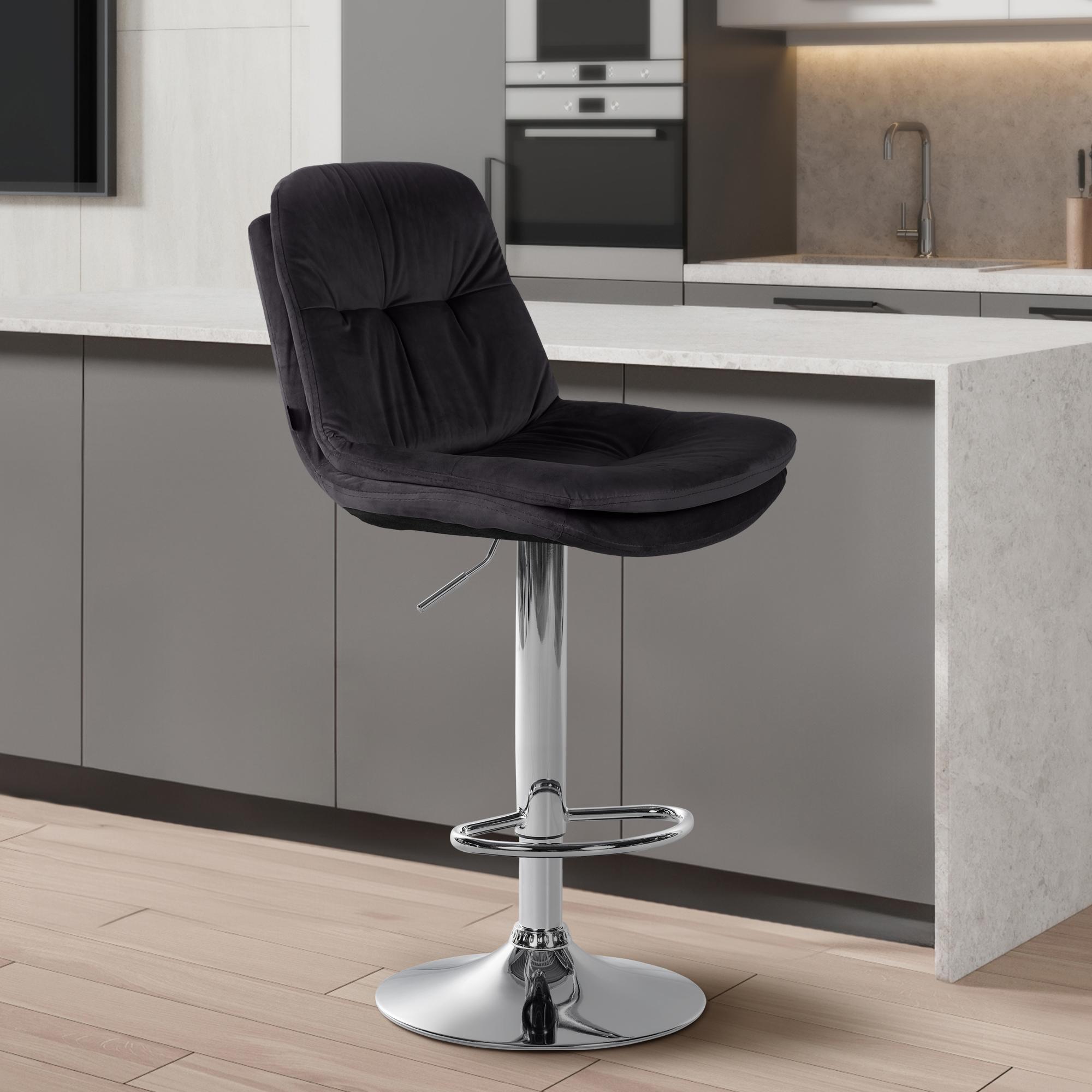 Tabouret de bar Laurel velours