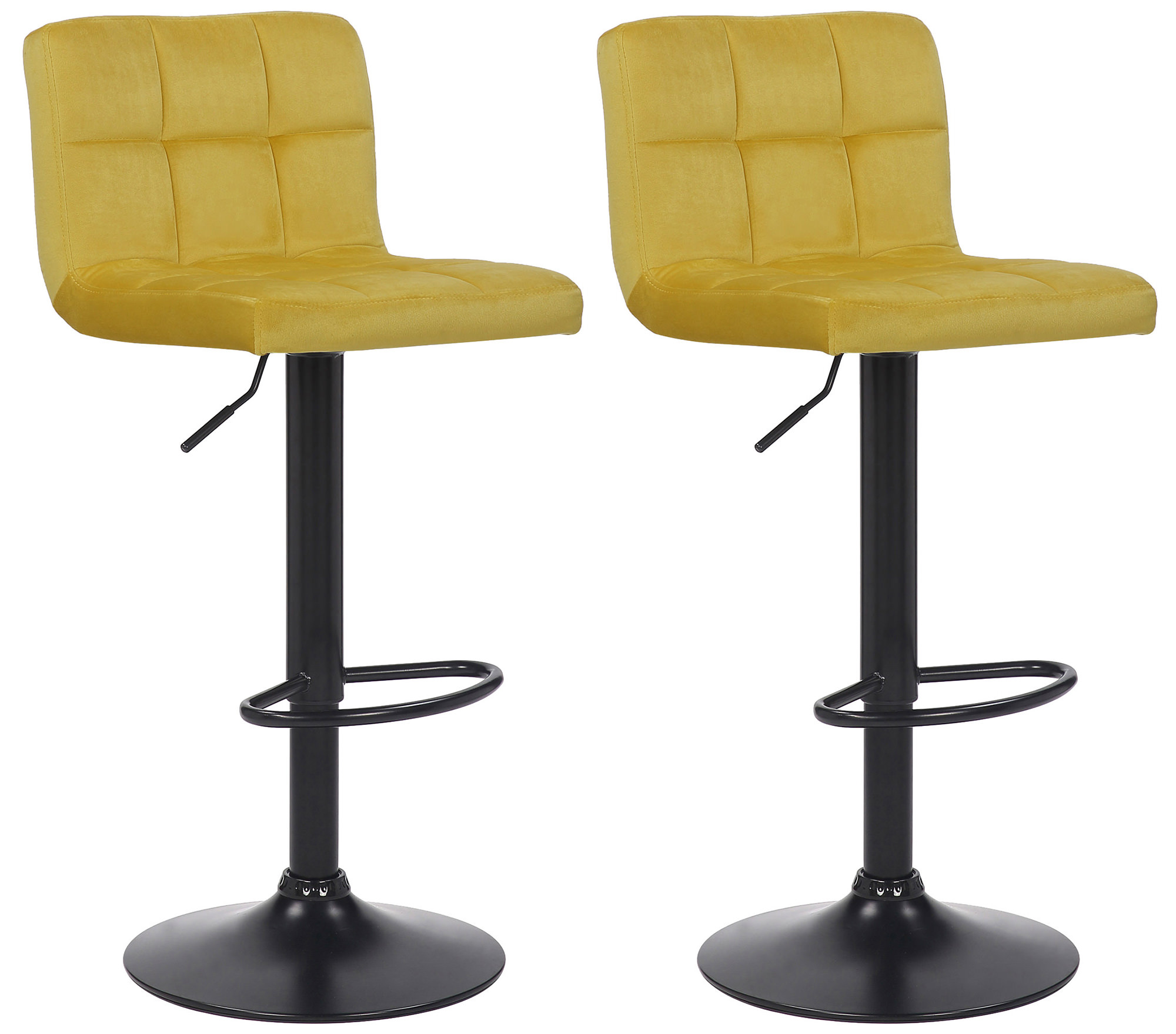 Lot de 2 Tabourets de bar Feni en velours